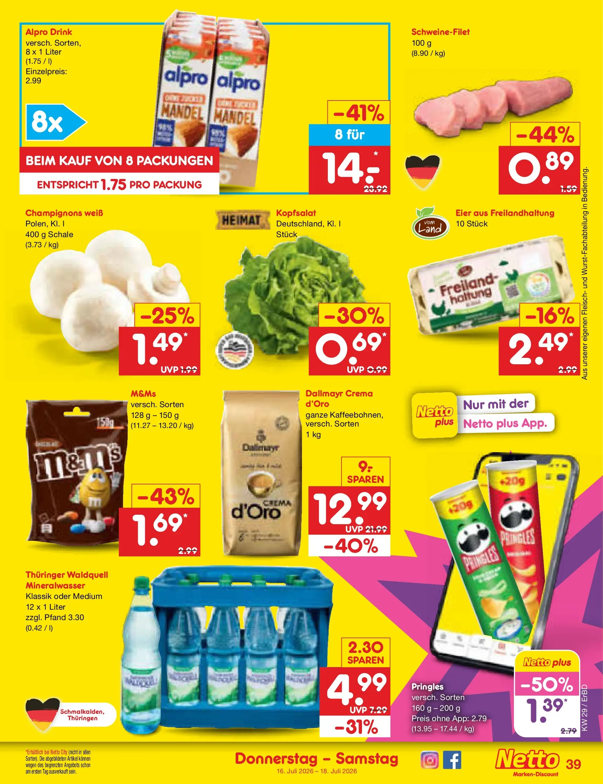 Netto Marken-Discount Prospekt Weimar (ab 13.07.2026) ยป Angebote | Seite: 53 | Produkte: Eier, Mineralwasser, Schweinefilet, Champignons Netto Marken-Discount Prospekt Weimar (ab 13.07.2026) ยป Angebote | Seite: 53 | Produkte: Eier, Mineralwasser, Schweinefilet, Champignons