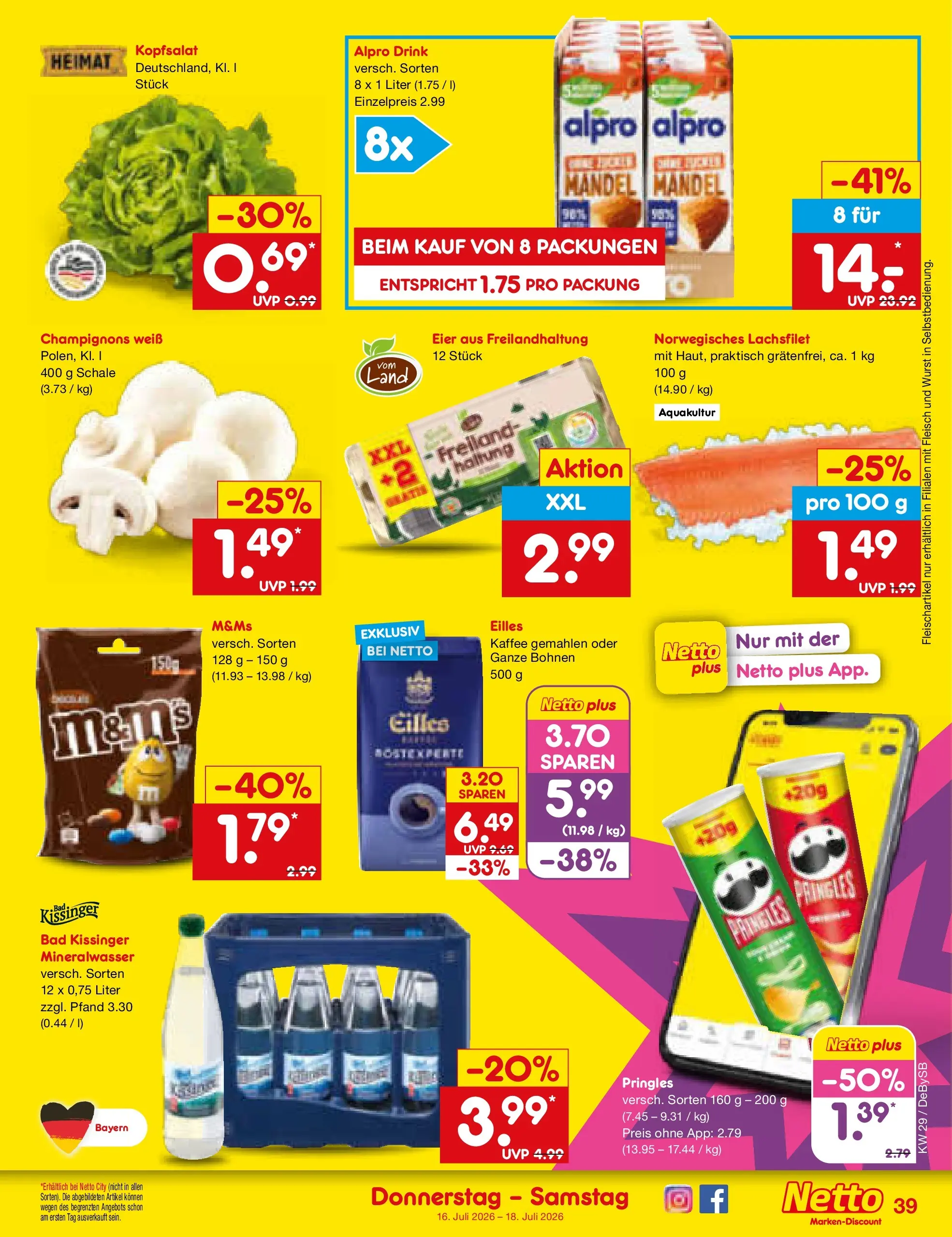 Netto Marken-Discount Prospekt Stuttgart (ab 13.07.2026) » Angebote | Seite: 55 | Produkte: Kaffee, M&M's, Pringles, Fleisch
