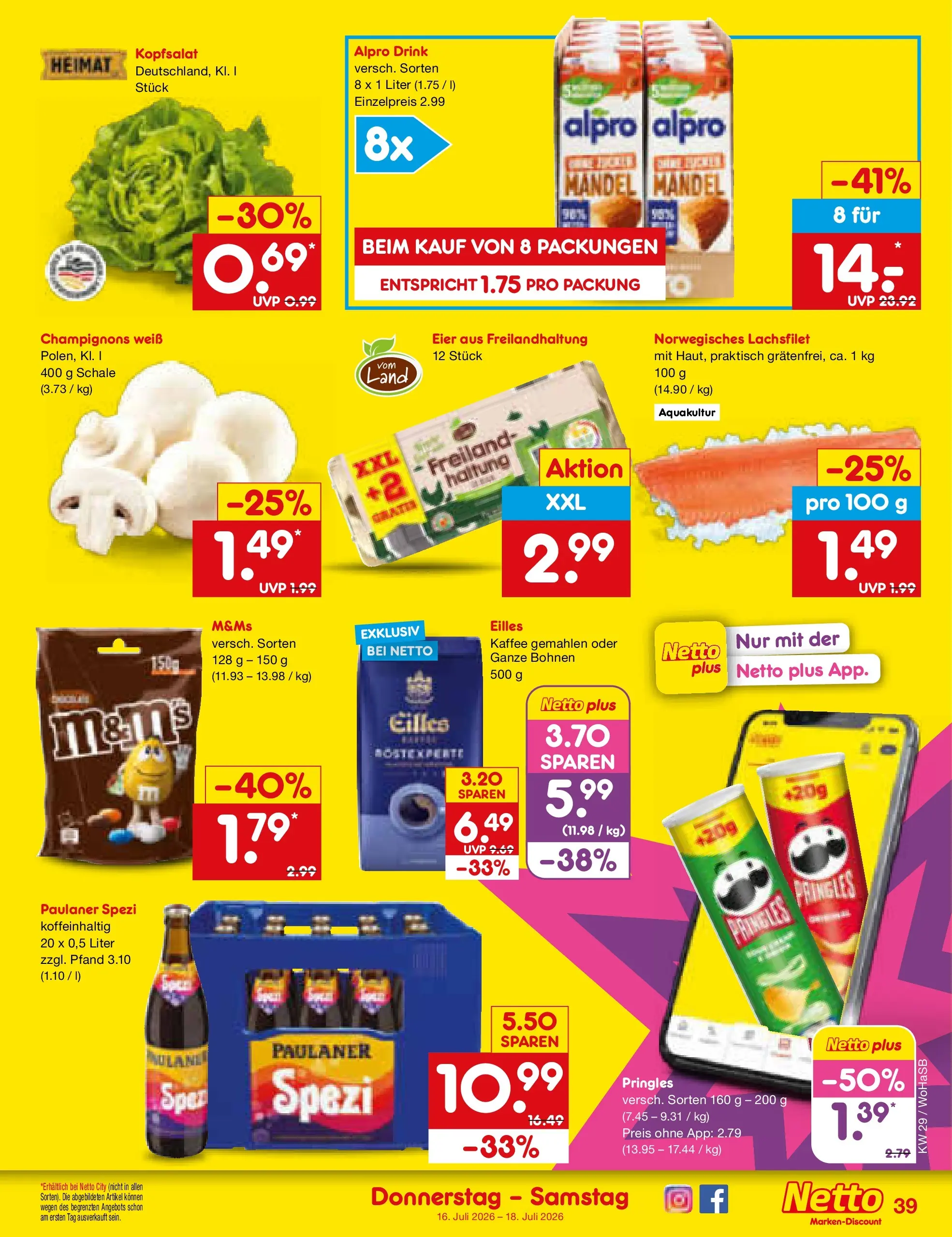 Netto Marken-Discount Prospekt Ludwigshafen-Edigheim (ab 13.07.2026) ยป Angebote | Seite: 55 | Produkte: Eier, Kaffee, M&M's, Alpro Netto Marken-Discount Prospekt Ludwigshafen-Edigheim (ab 13.07.2026) ยป Angebote | Seite: 55 | Produkte: Eier, Kaffee, M&M's, Alpro
