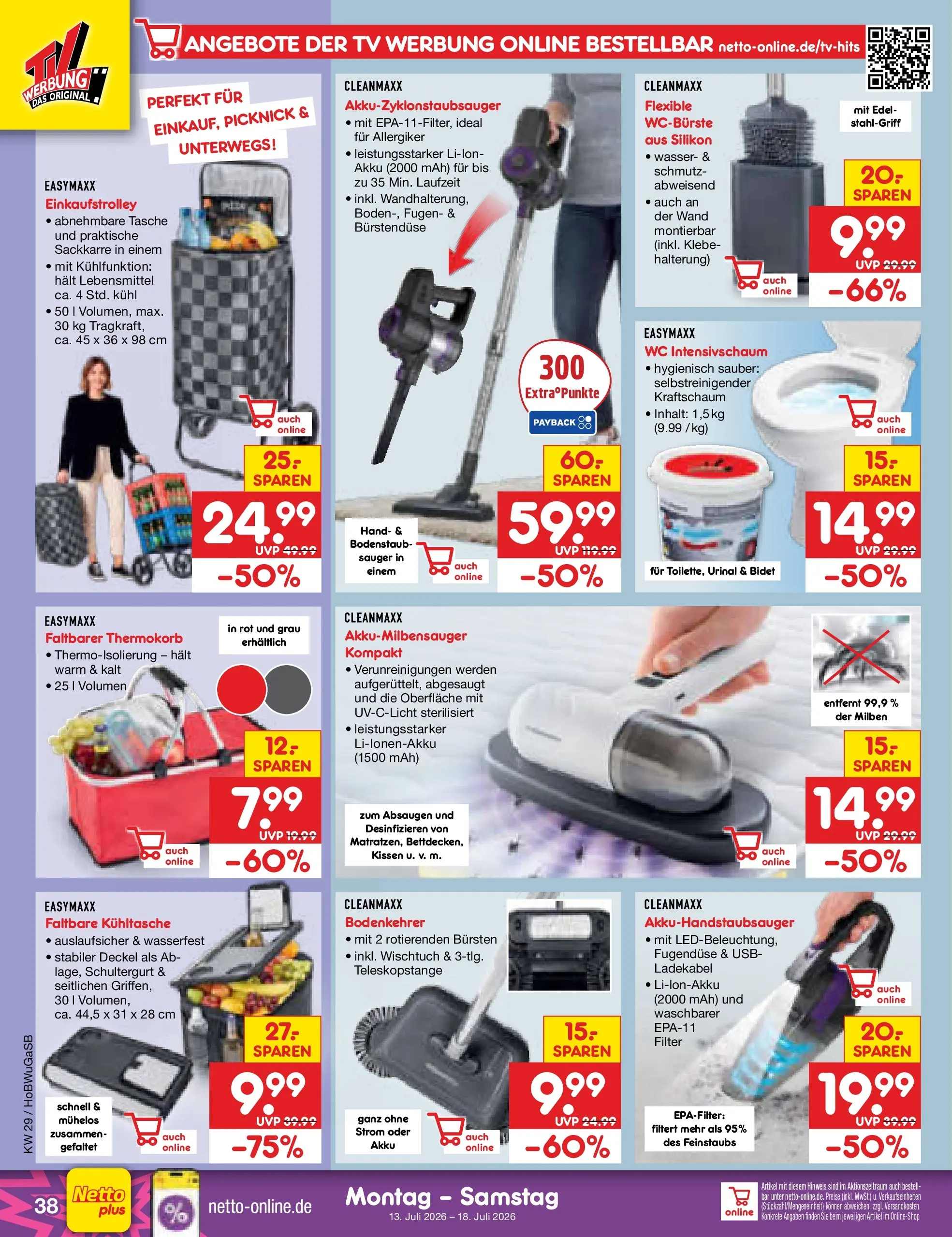 Netto Marken-Discount Prospekt Hannover (ab 13.07.2026) ยป Angebote | Seite: 54 | Produkte: USB, Kissen, Wasser, Ladekabel Netto Marken-Discount Prospekt Hannover (ab 13.07.2026) ยป Angebote | Seite: 54 | Produkte: USB, Kissen, Wasser, Ladekabel
