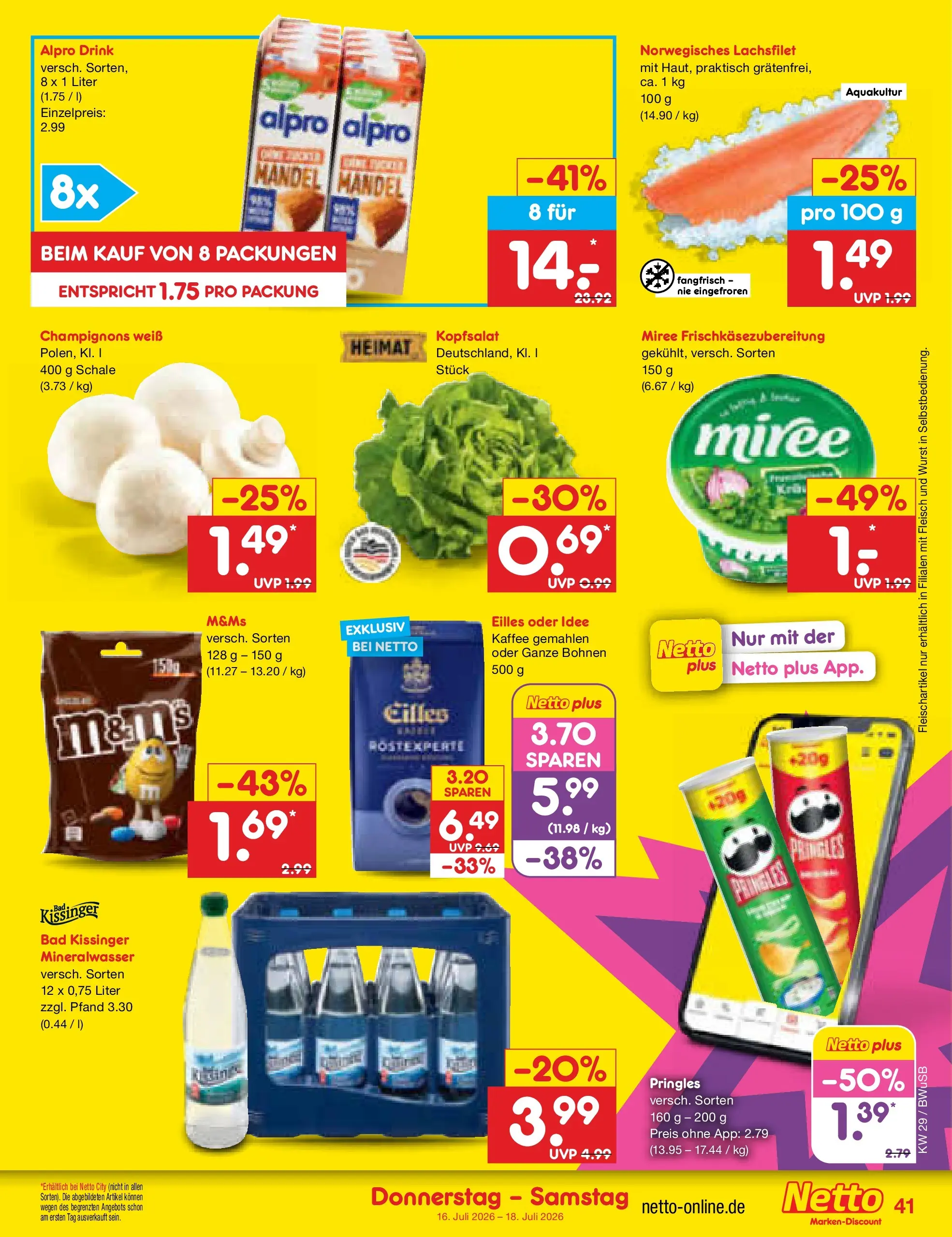 Netto Marken-Discount Prospekt Bielefeld (ab 13.07.2026) » Angebote | Seite: 59 | Produkte: Bad, Mineralwasser, Champignons, Pringles