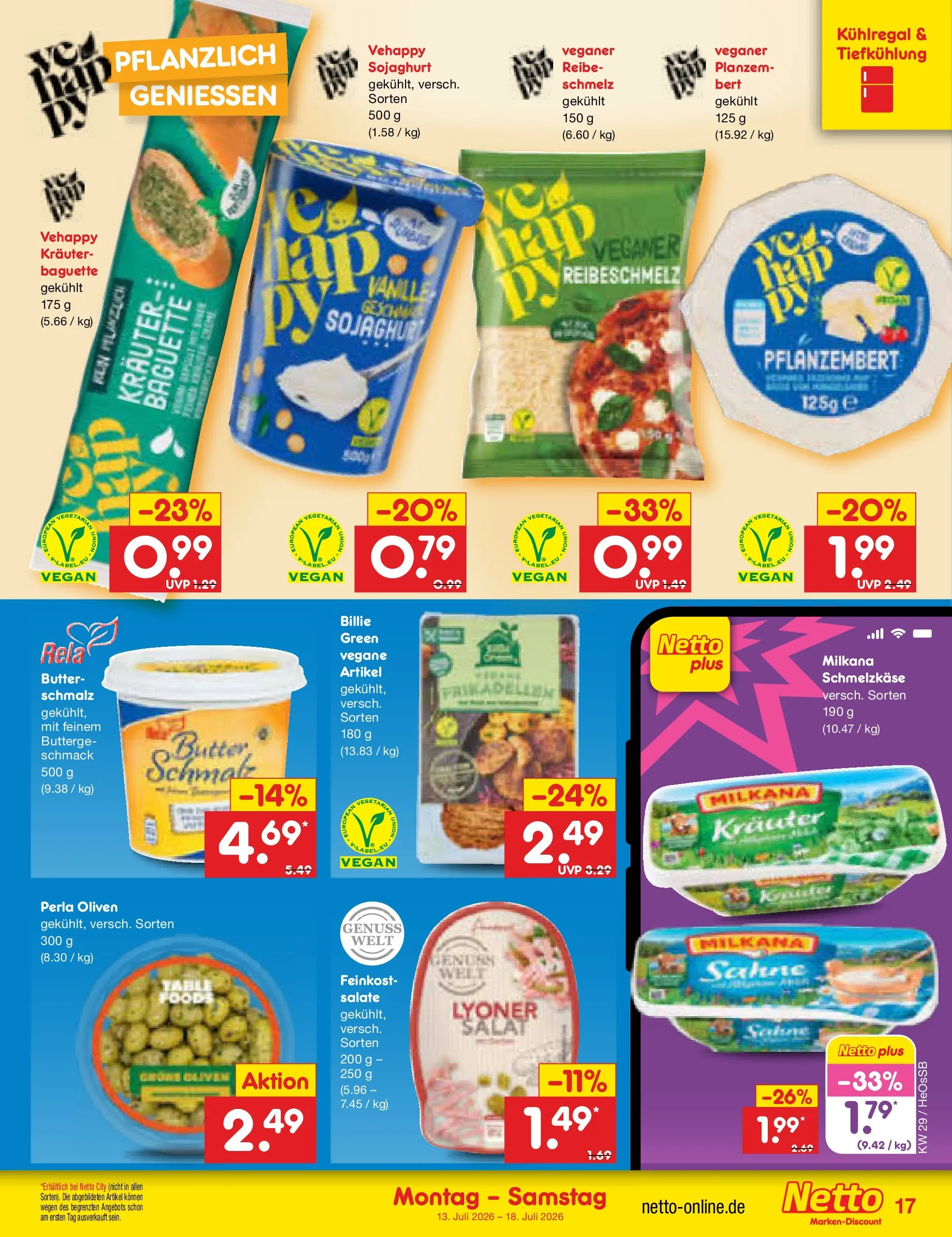 Netto Marken-Discount Prospekt Rostock (ab 13.07.2026) ยป Angebote | Seite: 21 | Produkte: Butter, Milkana, Baguette, Salat Netto Marken-Discount Prospekt Rostock (ab 13.07.2026) ยป Angebote | Seite: 21 | Produkte: Butter, Milkana, Baguette, Salat