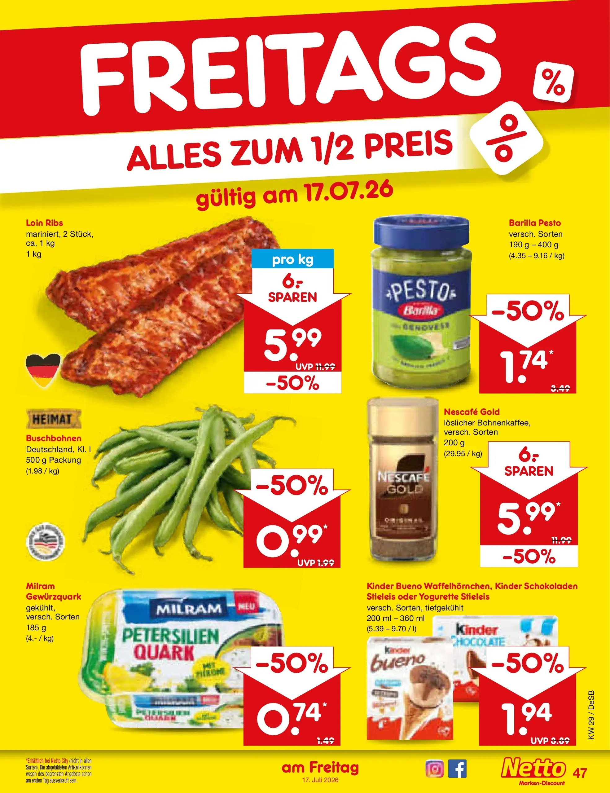 Netto Marken-Discount Prospekt Waiblingen-Bittenfeld (ab 13.07.2026) » Angebote | Seite: 69 | Produkte: Nescafe, Barilla, Kinder bueno, Nescafe gold
