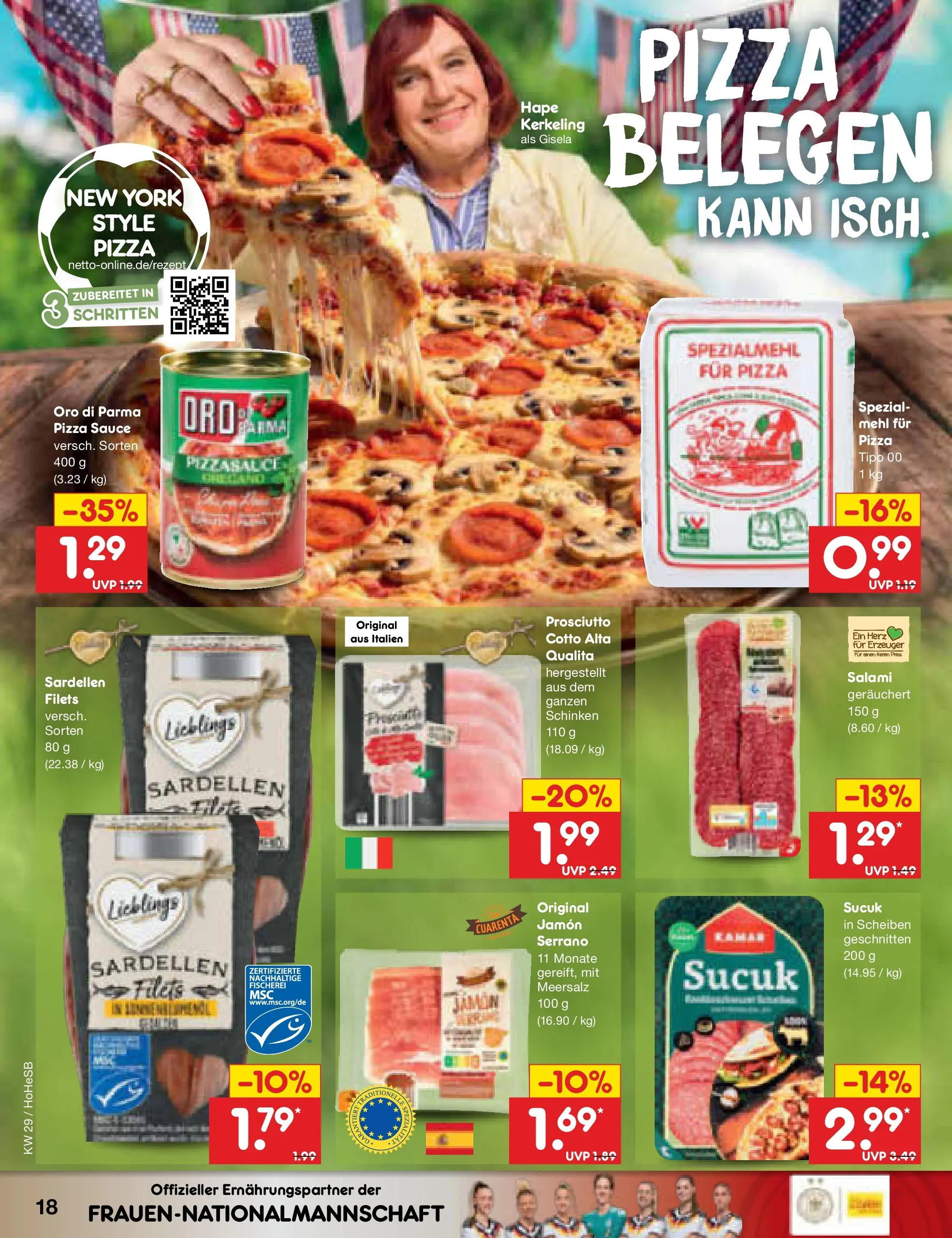 Netto Marken-Discount Prospekt Hannover (ab 13.07.2026) ยป Angebote | Seite: 24 | Produkte: Mehl, Salami, Schinken, Pizza Netto Marken-Discount Prospekt Hannover (ab 13.07.2026) ยป Angebote | Seite: 24 | Produkte: Mehl, Salami, Schinken, Pizza
