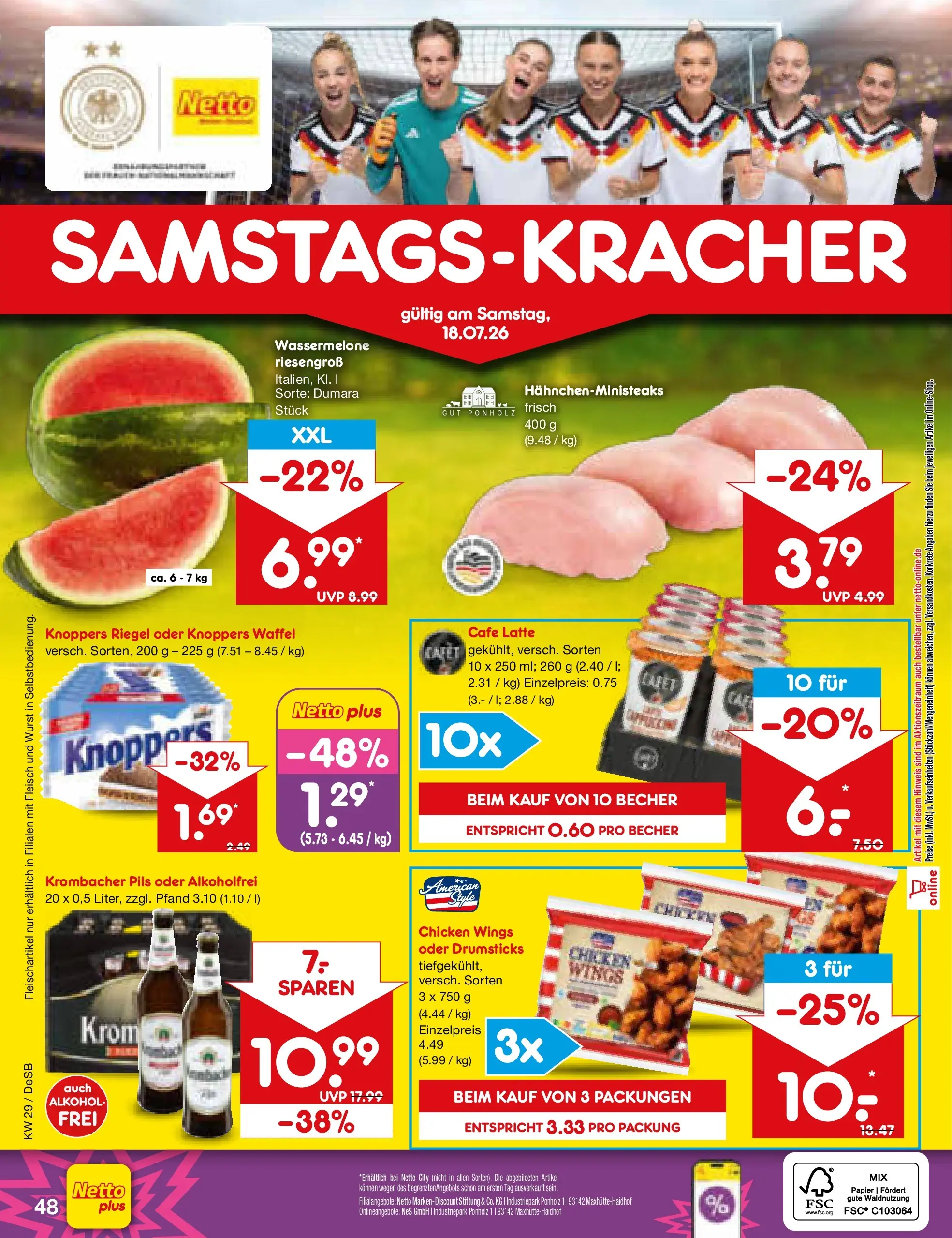 Netto Marken-Discount Prospekt Waiblingen-Bittenfeld (ab 13.07.2026) » Angebote | Seite: 70 | Produkte: Pils, Knoppers, Wassermelone, Krombacher