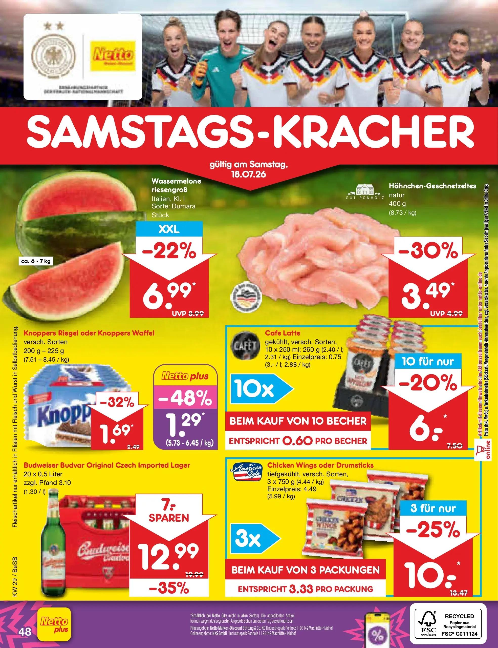 Netto Marken-Discount Prospekt Berlin-Prenzlauer Berg (ab 13.07.2026) » Angebote | Seite: 70 | Produkte: Wurst, Wassermelone, Budweiser, Fleisch