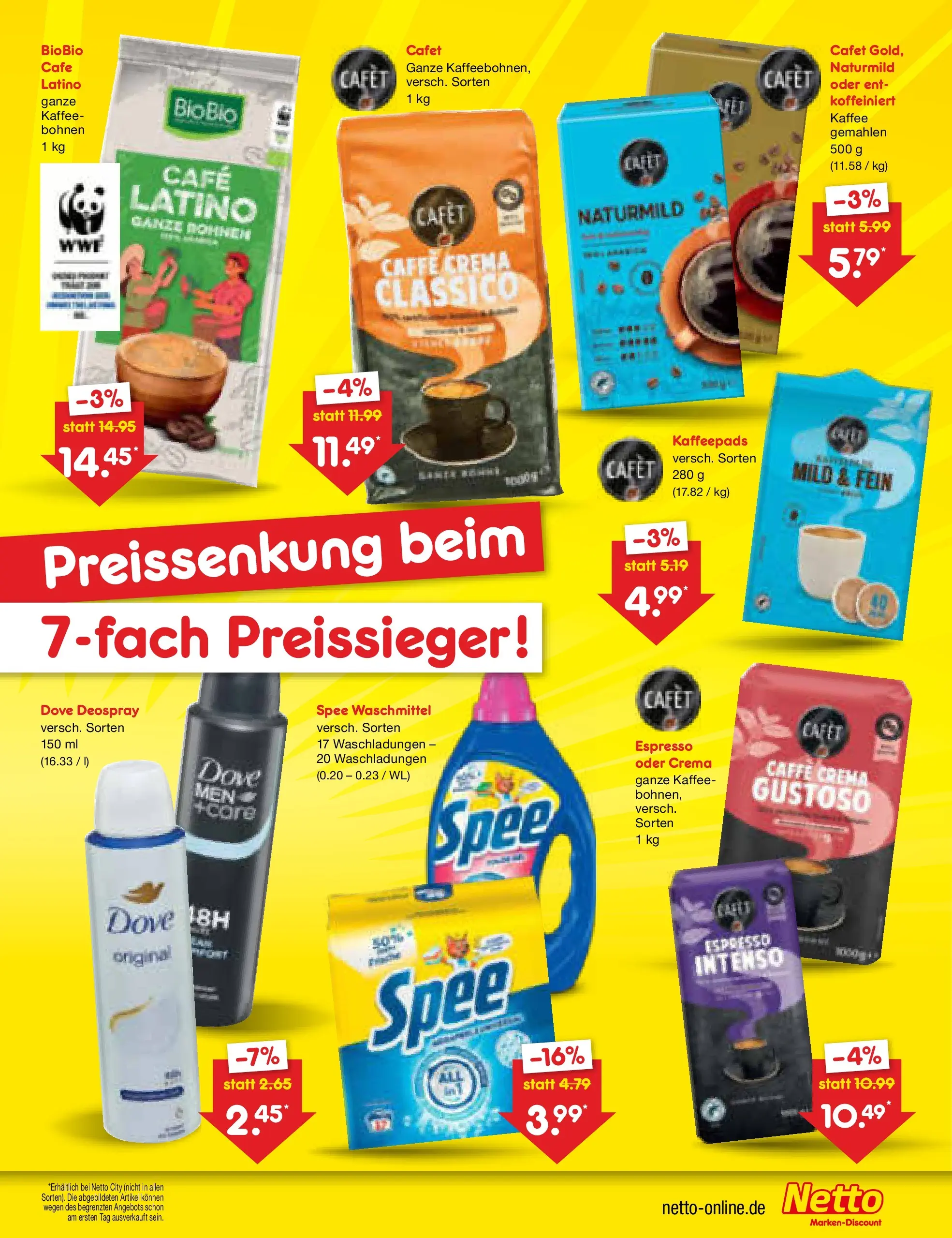 Netto Marken-Discount Prospekt Leipzig (ab 13.07.2026) » Angebote | Seite: 43 | Produkte: Kaffeepads, Kaffee, Waschmittel, Deospray