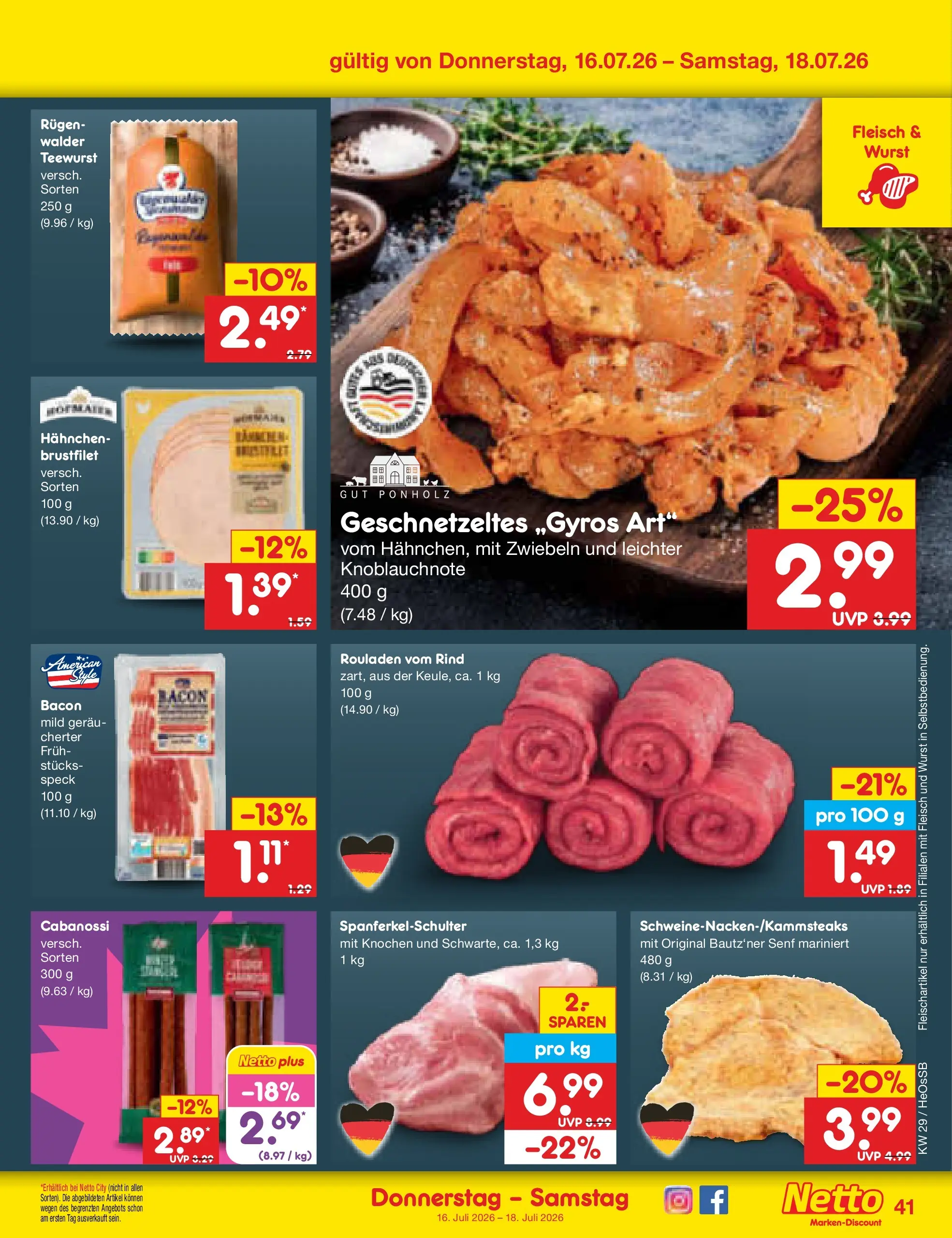 Netto Marken-Discount Prospekt Rostock (ab 13.07.2026) ยป Angebote | Seite: 55 | Produkte: Hahnchen, Zwiebeln, Wurst, Fleisch Netto Marken-Discount Prospekt Rostock (ab 13.07.2026) ยป Angebote | Seite: 55 | Produkte: Hahnchen, Zwiebeln, Wurst, Fleisch