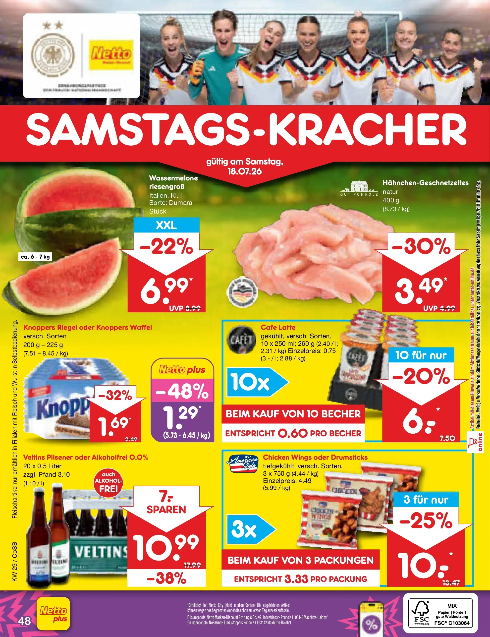 Netto Marken-Discount Prospekt Leipzig (ab 13.07.2026) » Angebote | Seite: 70 | Produkte: Wurst, Knoppers, Wassermelone, Veltins