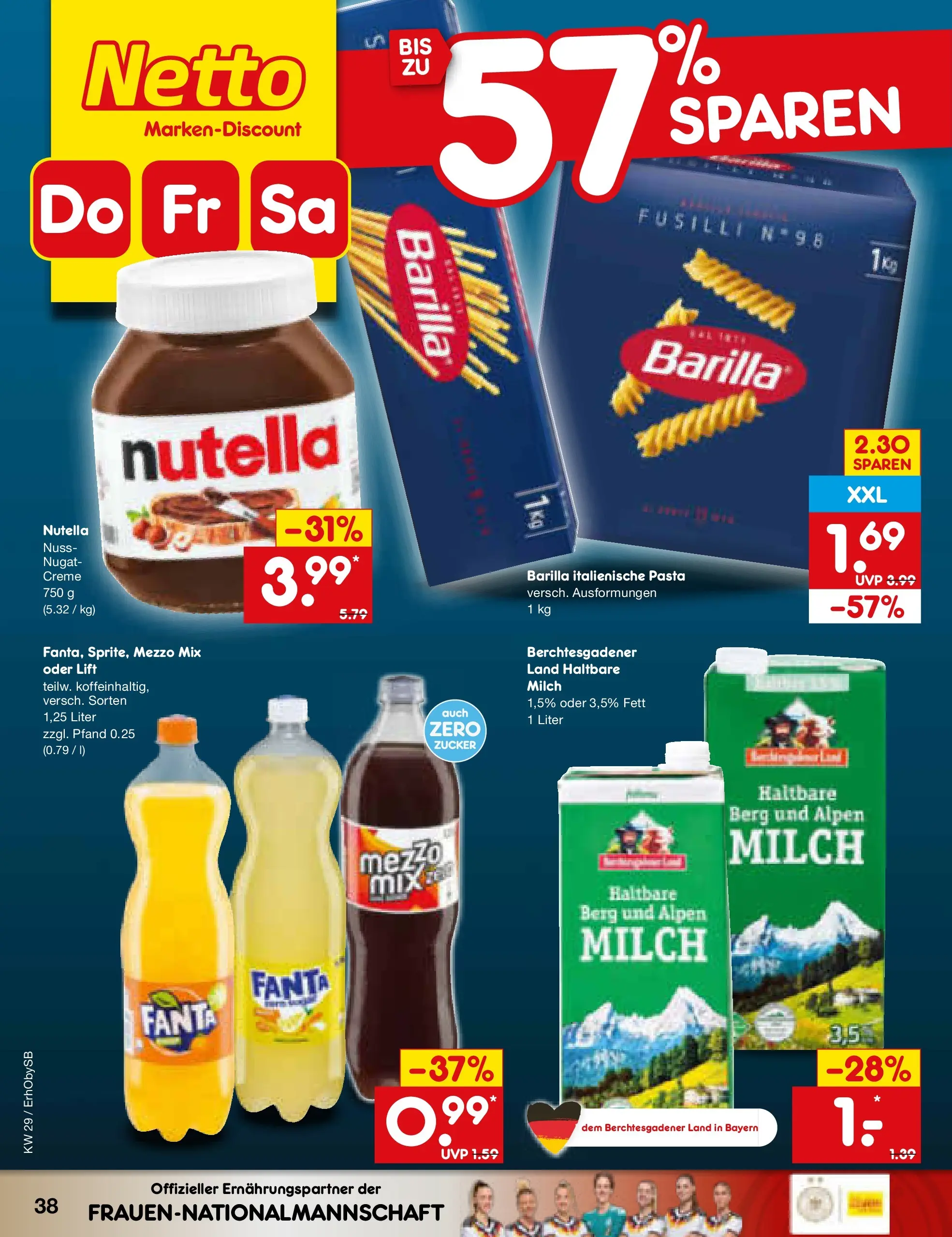 Netto Marken-Discount Prospekt München (ab 13.07.2026) » Angebote | Seite: 54 | Produkte: Mezzo mix, Barilla, Nutella, Zucker Netto Marken-Discount Prospekt München (ab 13.07.2026) » Angebote | Seite: 54 | Produkte: Mezzo mix, Barilla, Nutella, Zucker