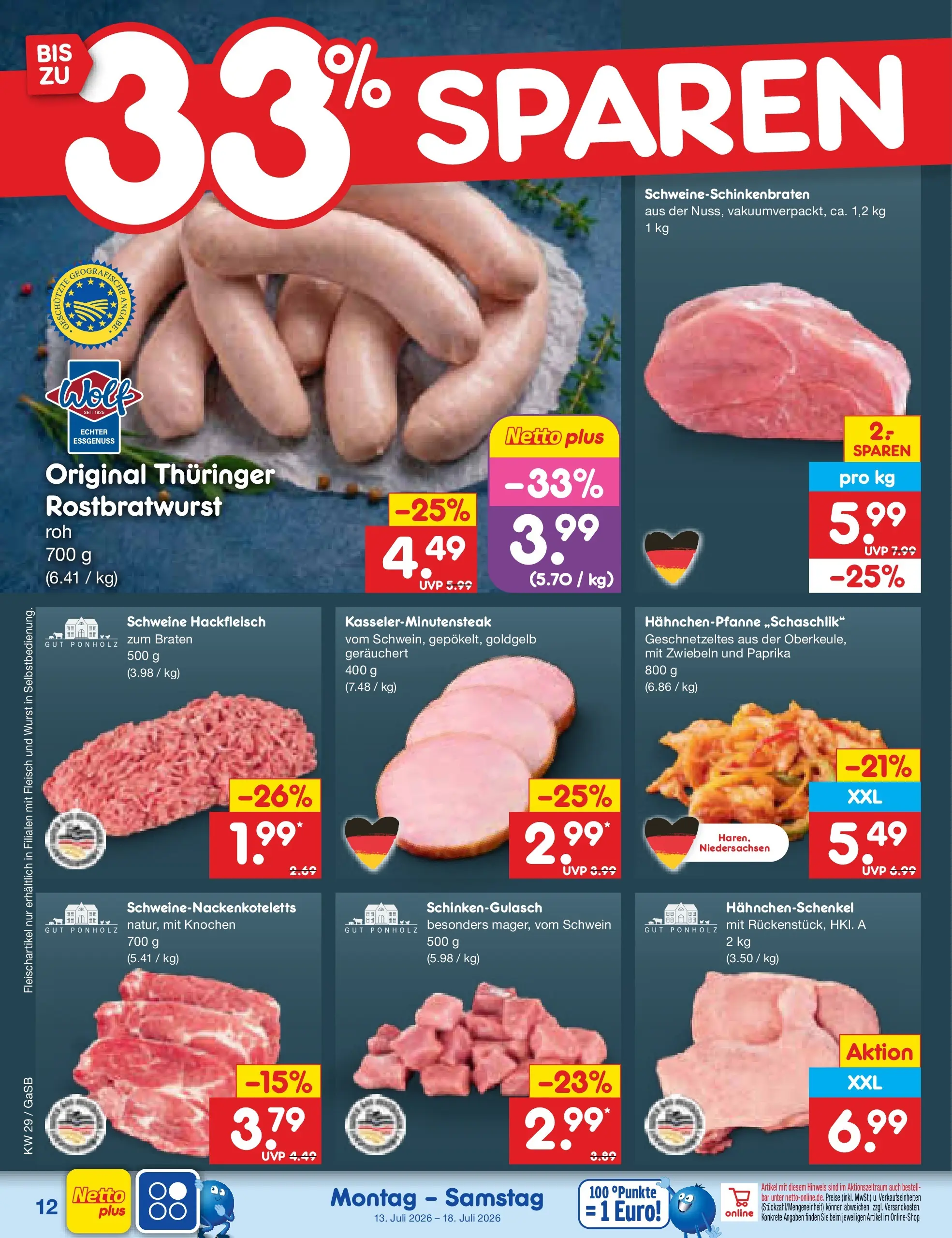 Netto Marken-Discount Prospekt Oldenburg (ab 13.07.2026) ยป Angebote | Seite: 14 | Produkte: Hahnchenschenkel, Paprika, Wurst, Hackfleisch Netto Marken-Discount Prospekt Oldenburg (ab 13.07.2026) ยป Angebote | Seite: 14 | Produkte: Hahnchenschenkel, Paprika, Wurst, Hackfleisch