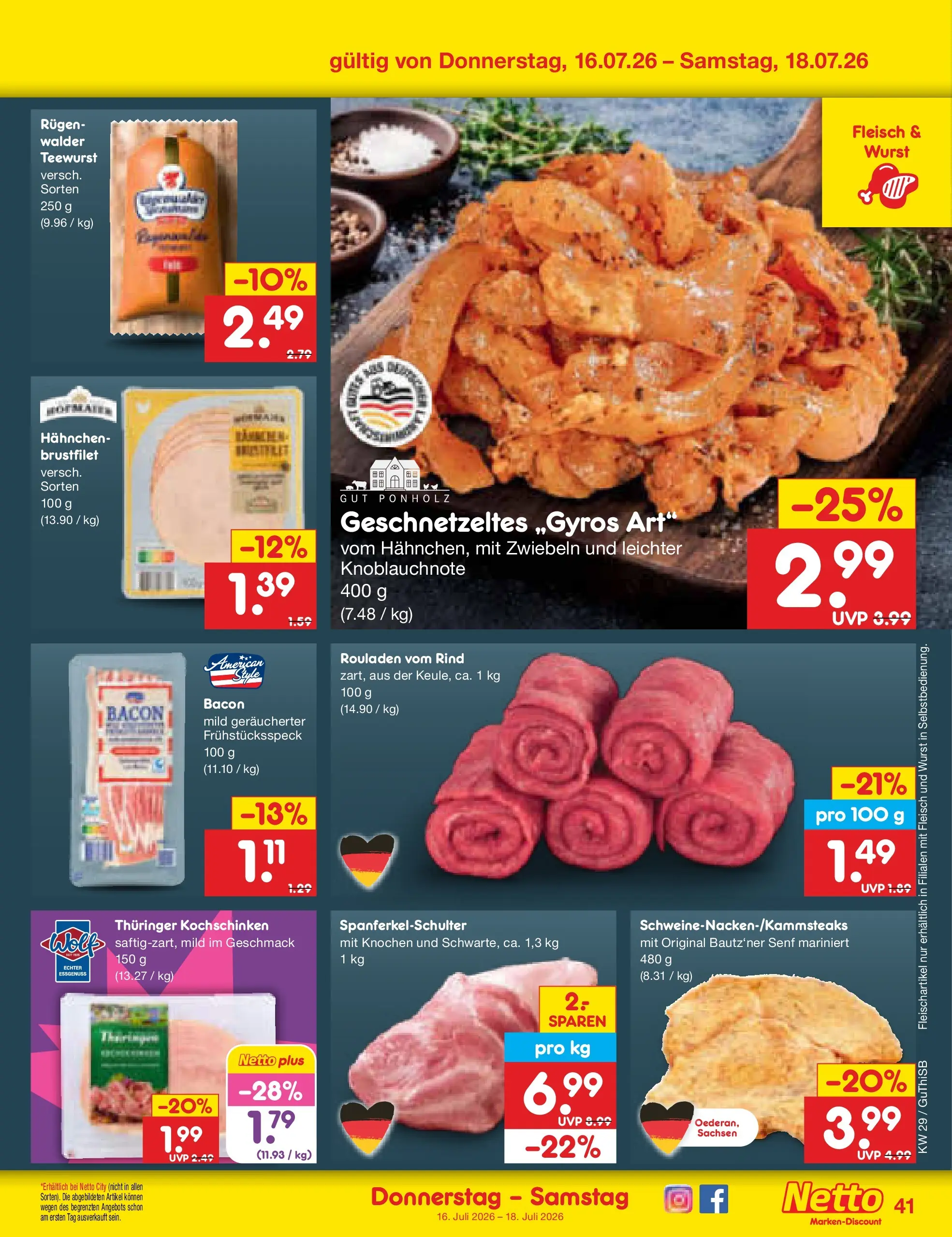 Netto Marken-Discount Prospekt Machern (ab 13.07.2026) ยป Angebote | Seite: 59 | Produkte: Hahnchen, Zwiebeln, Wurst, Fleisch Netto Marken-Discount Prospekt Machern (ab 13.07.2026) ยป Angebote | Seite: 59 | Produkte: Hahnchen, Zwiebeln, Wurst, Fleisch
