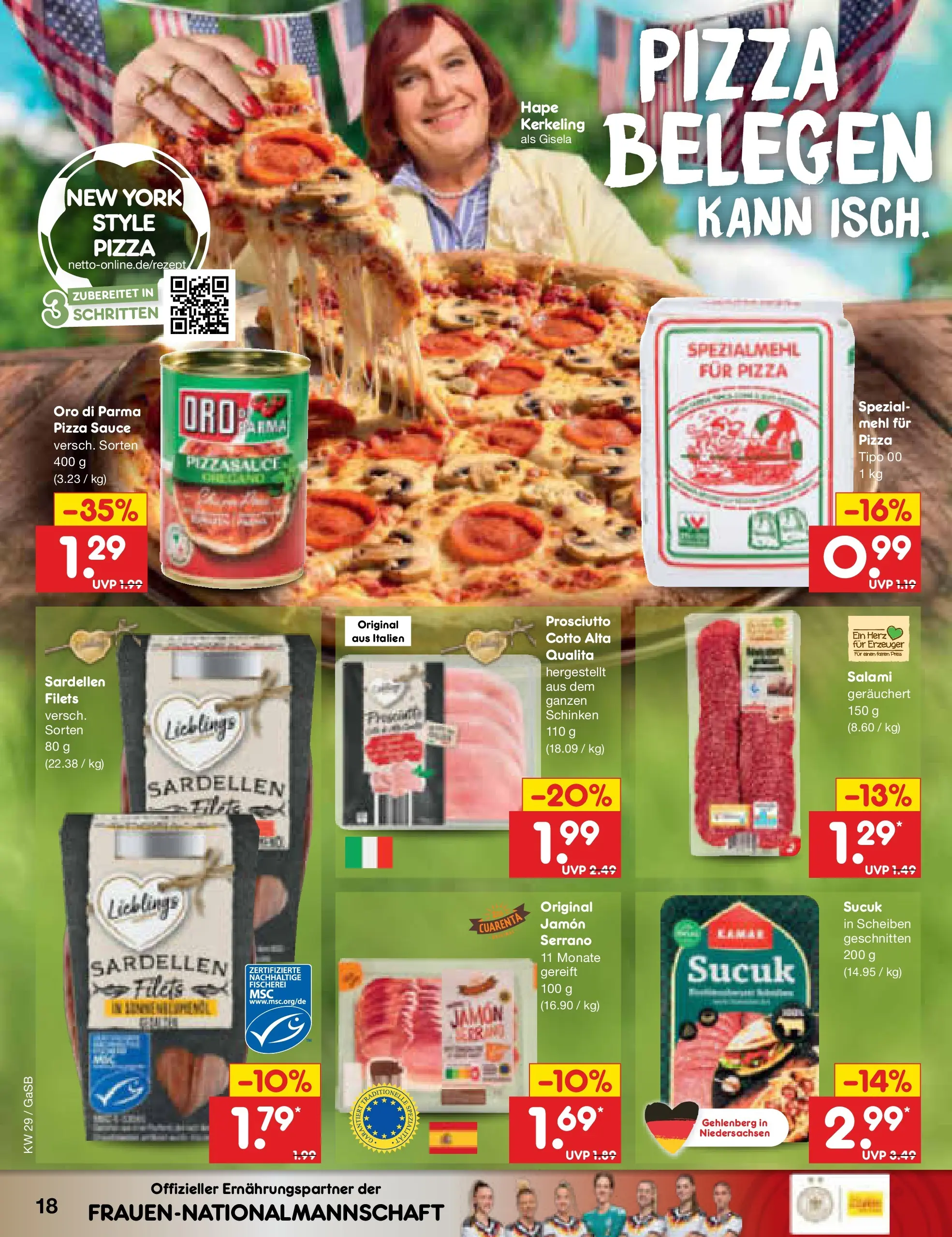 Netto Marken-Discount Prospekt Oldenburg (ab 13.07.2026) ยป Angebote | Seite: 24 | Produkte: Oro di parma, Salami, Schinken, Pizza Netto Marken-Discount Prospekt Oldenburg (ab 13.07.2026) ยป Angebote | Seite: 24 | Produkte: Oro di parma, Salami, Schinken, Pizza