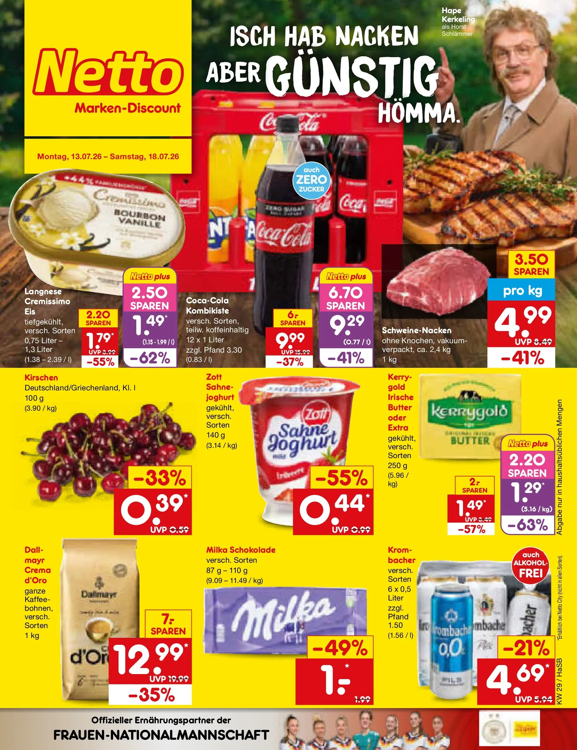 Netto Marken-Discount Prospekt Unna (ab 13.07.2026) ยป Angebote | Seite: 1 | Produkte: Langnese, Milka schokolade, Schweinenacken, Zucker Netto Marken-Discount Prospekt Unna (ab 13.07.2026) ยป Angebote | Seite: 1 | Produkte: Langnese, Milka schokolade, Schweinenacken, Zucker