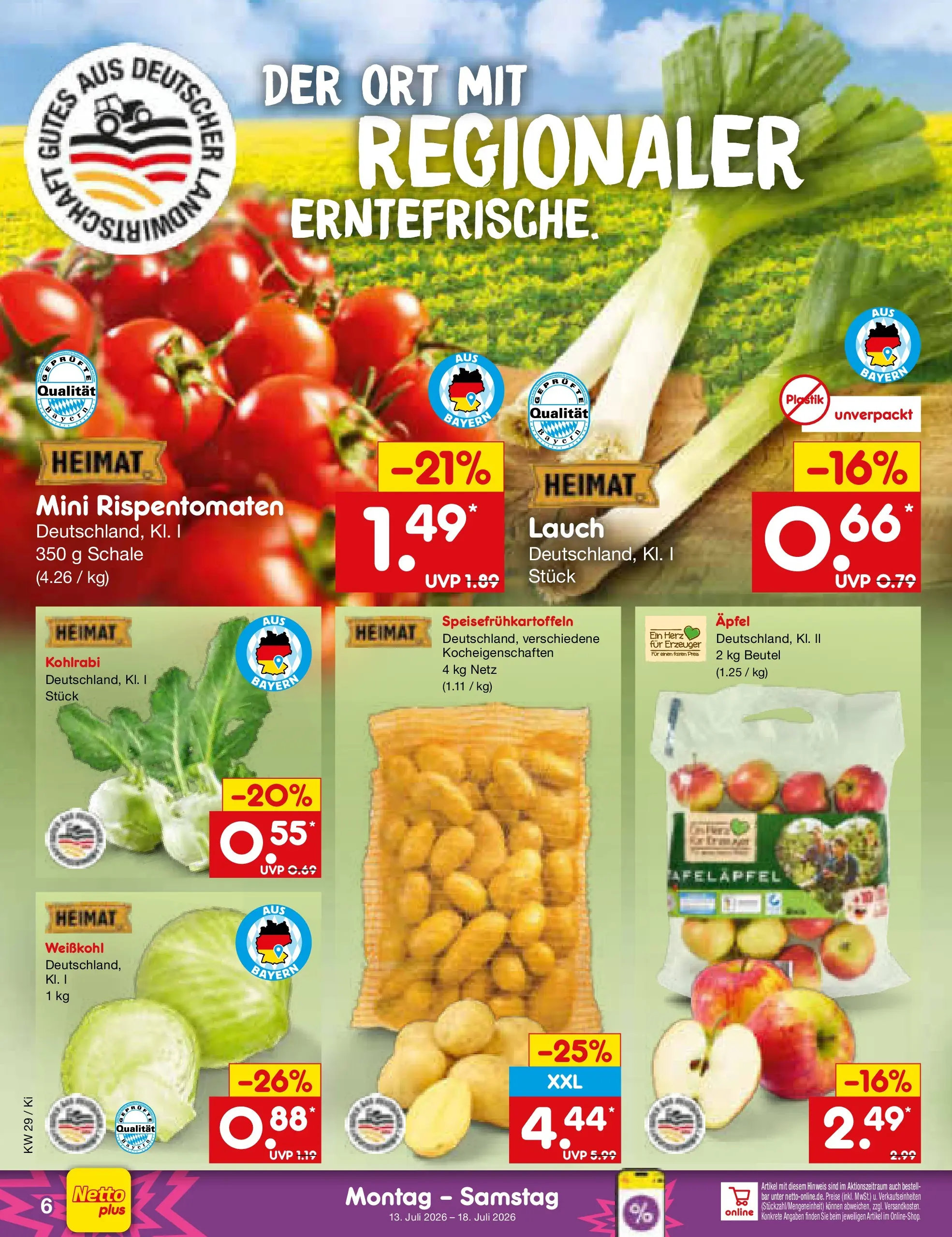 Netto Marken-Discount Prospekt Mistelbach (ab 13.07.2026) ยป Angebote | Seite: 6 | Produkte: Kohlrabi, รpfel Netto Marken-Discount Prospekt Mistelbach (ab 13.07.2026) ยป Angebote | Seite: 6 | Produkte: Kohlrabi, รpfel