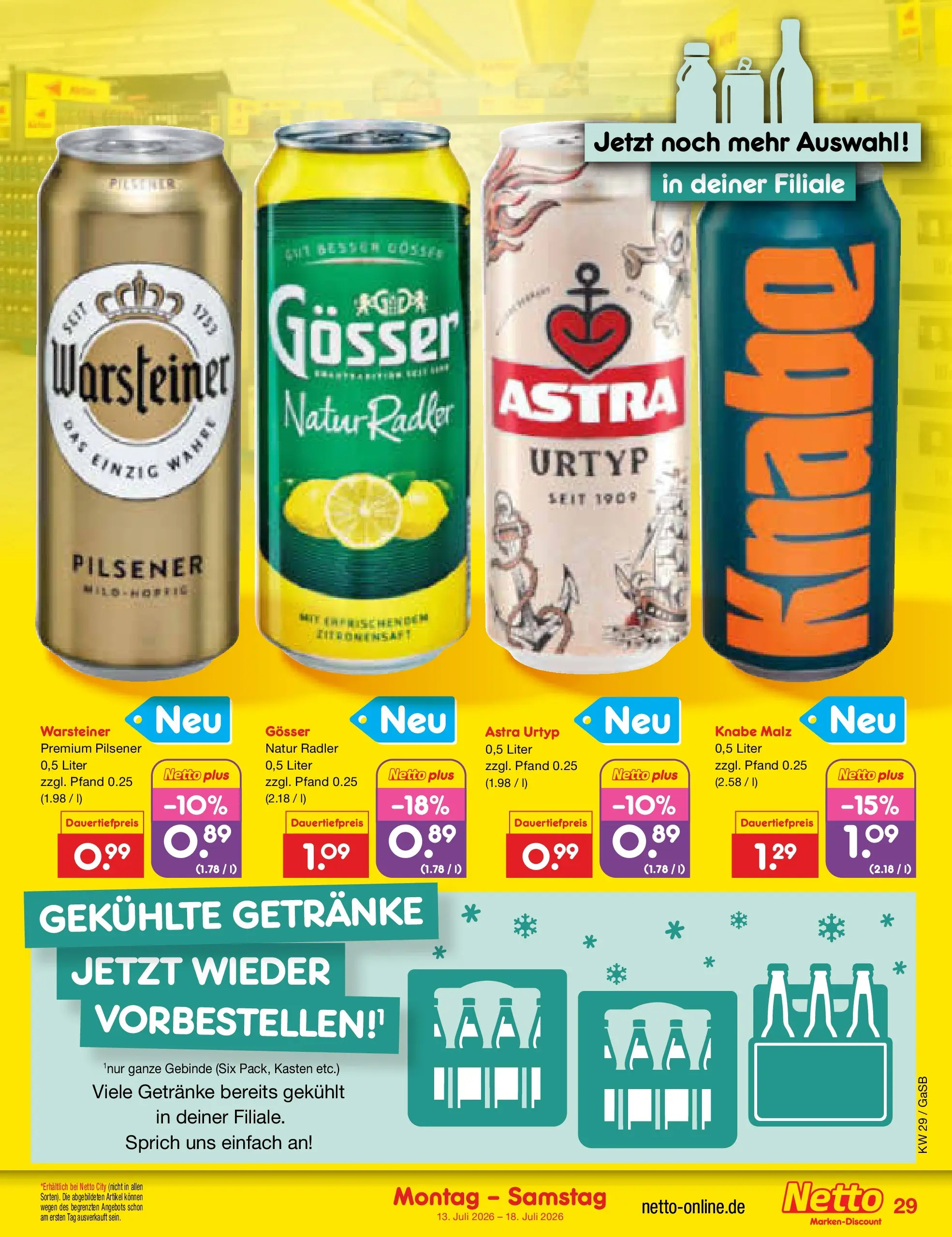 Netto Marken-Discount Prospekt Oldenburg (ab 13.07.2026) ยป Angebote | Seite: 39 | Produkte: Astra, Radler, Warsteiner Netto Marken-Discount Prospekt Oldenburg (ab 13.07.2026) ยป Angebote | Seite: 39 | Produkte: Astra, Radler, Warsteiner
