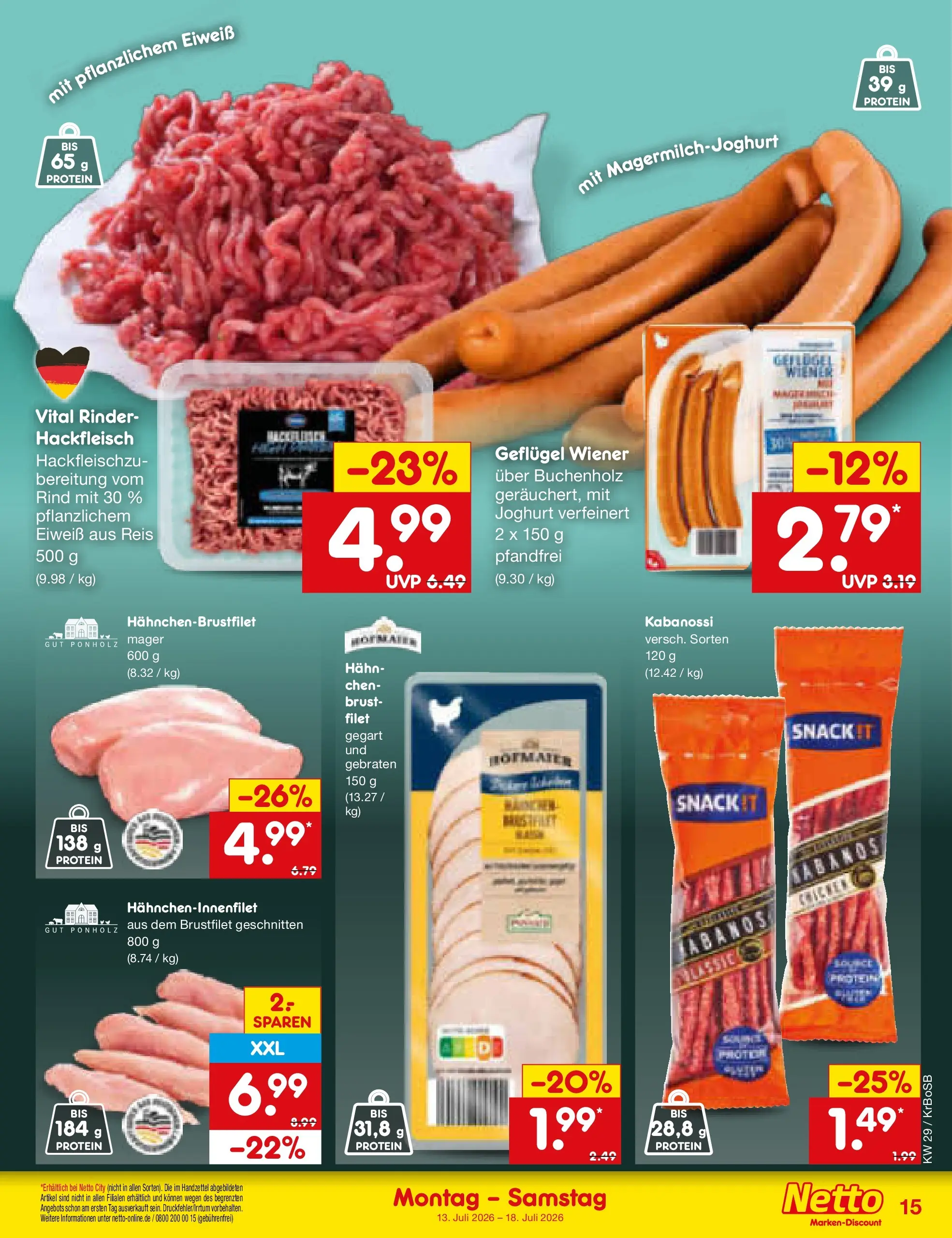Netto Marken-Discount Prospekt Baesweiler (ab 13.07.2026) » Angebote | Seite: 19 | Produkte: Joghurt, Reis, Hackfleisch