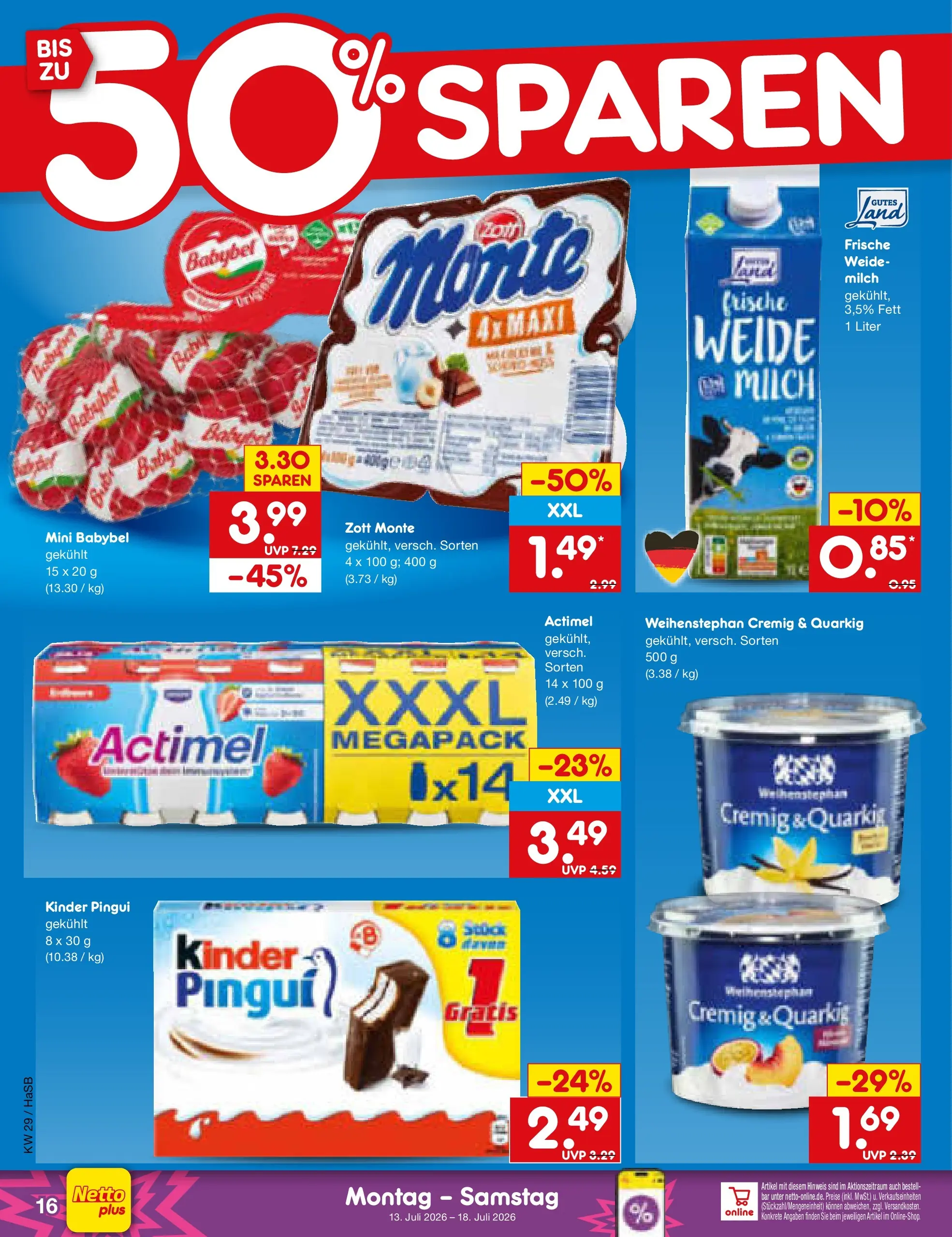 Netto Marken-Discount Prospekt Unna (ab 13.07.2026) ยป Angebote | Seite: 20 | Produkte: Actimel, Milch, Babybel Netto Marken-Discount Prospekt Unna (ab 13.07.2026) ยป Angebote | Seite: 20 | Produkte: Actimel, Milch, Babybel