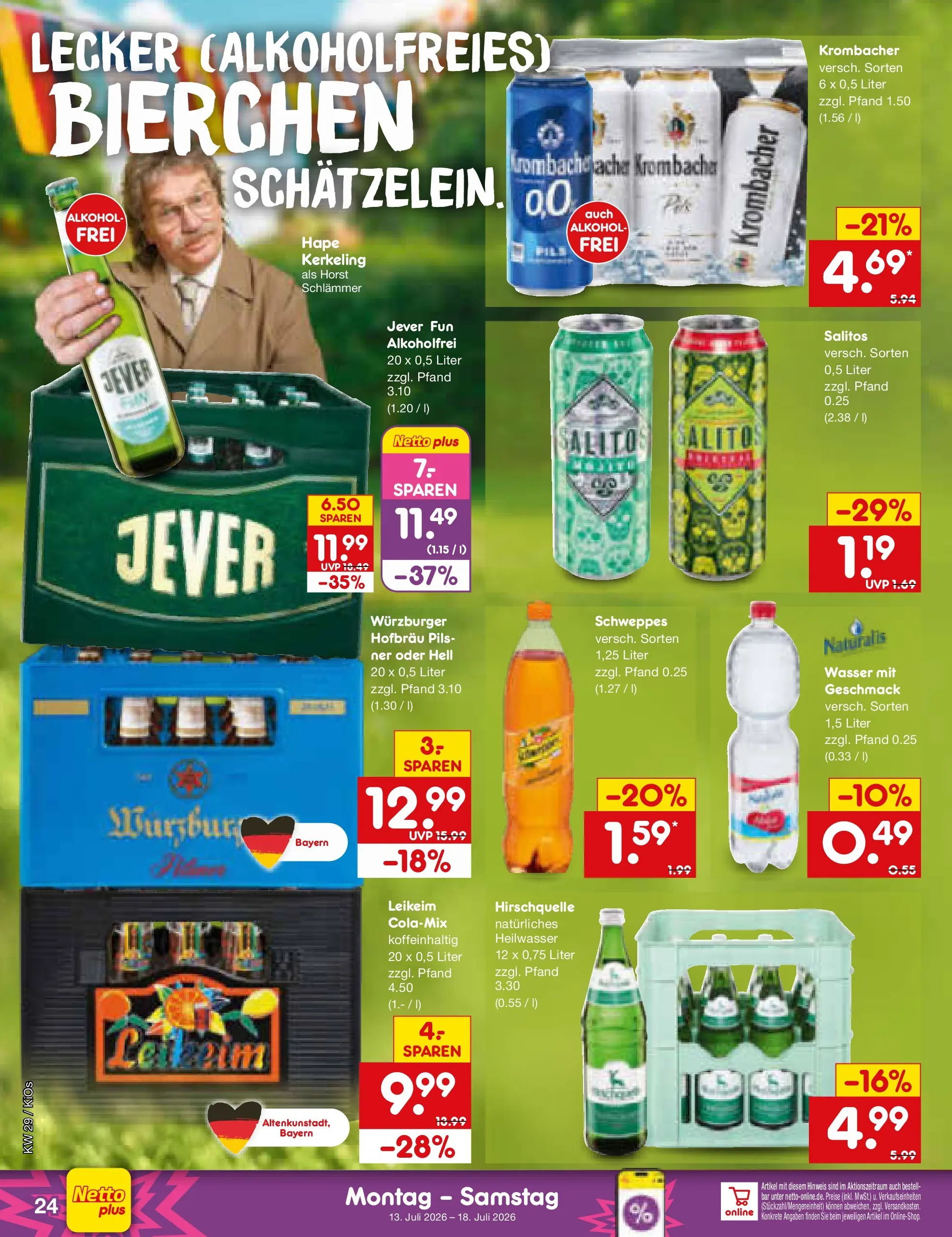 Netto Marken-Discount Prospekt Mistelbach (ab 13.07.2026) ยป Angebote | Seite: 32 | Produkte: Pils, Schweppes, Jever, Krombacher Netto Marken-Discount Prospekt Mistelbach (ab 13.07.2026) ยป Angebote | Seite: 32 | Produkte: Pils, Schweppes, Jever, Krombacher