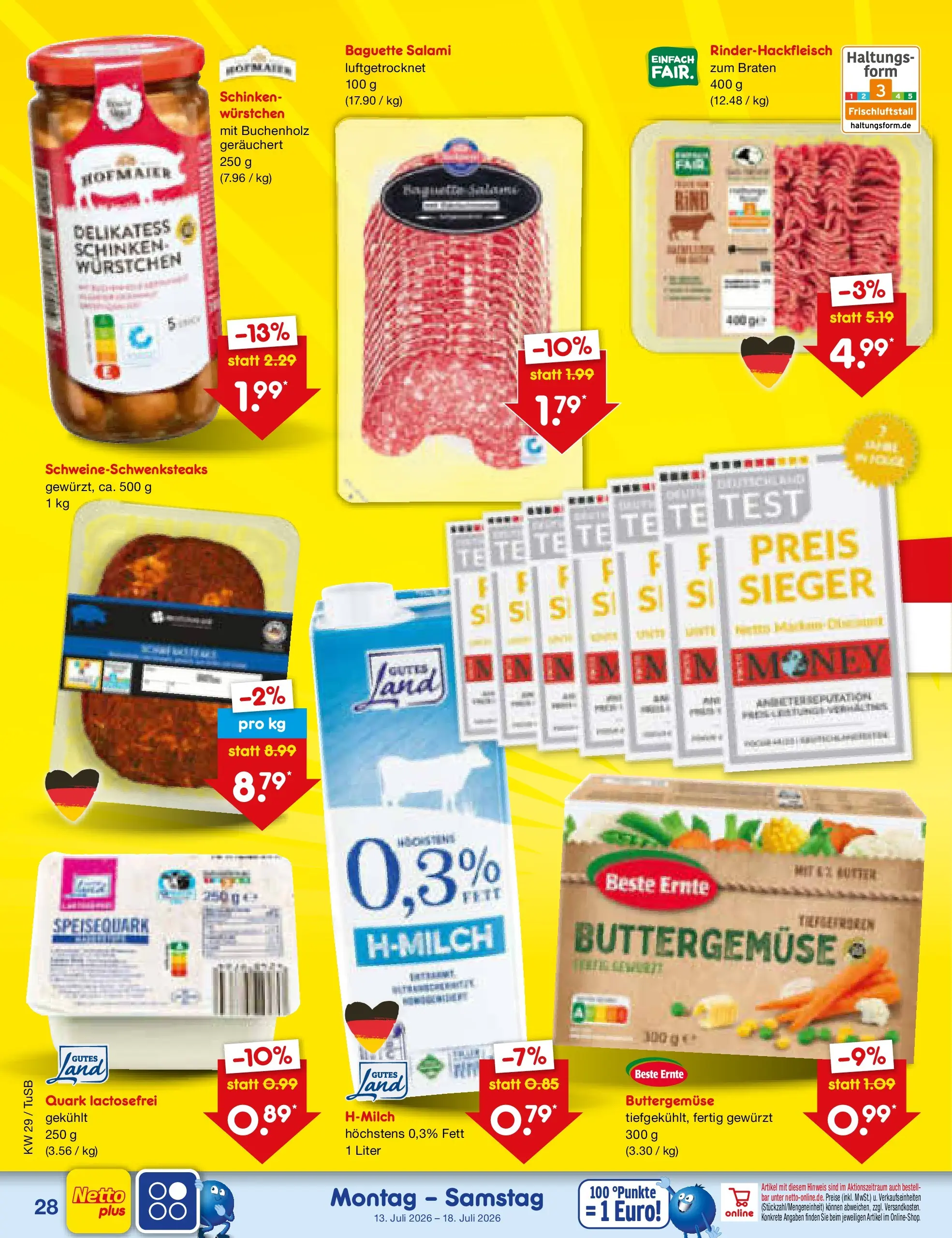 Netto Marken-Discount Prospekt Sindelfingen (ab 13.07.2026) ยป Angebote | Seite: 38 | Produkte: Butter, Baguette, Salami, Speisequark Netto Marken-Discount Prospekt Sindelfingen (ab 13.07.2026) ยป Angebote | Seite: 38 | Produkte: Butter, Baguette, Salami, Speisequark
