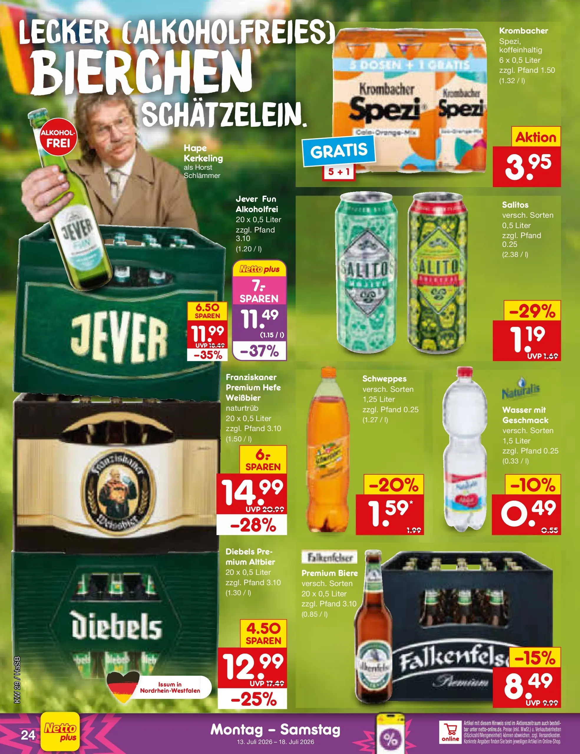 Netto Marken-Discount Prospekt Unna (ab 13.07.2026) ยป Angebote | Seite: 32 | Produkte: Weiรbier, Jever, Krombacher, Diebels Netto Marken-Discount Prospekt Unna (ab 13.07.2026) ยป Angebote | Seite: 32 | Produkte: Weiรbier, Jever, Krombacher, Diebels