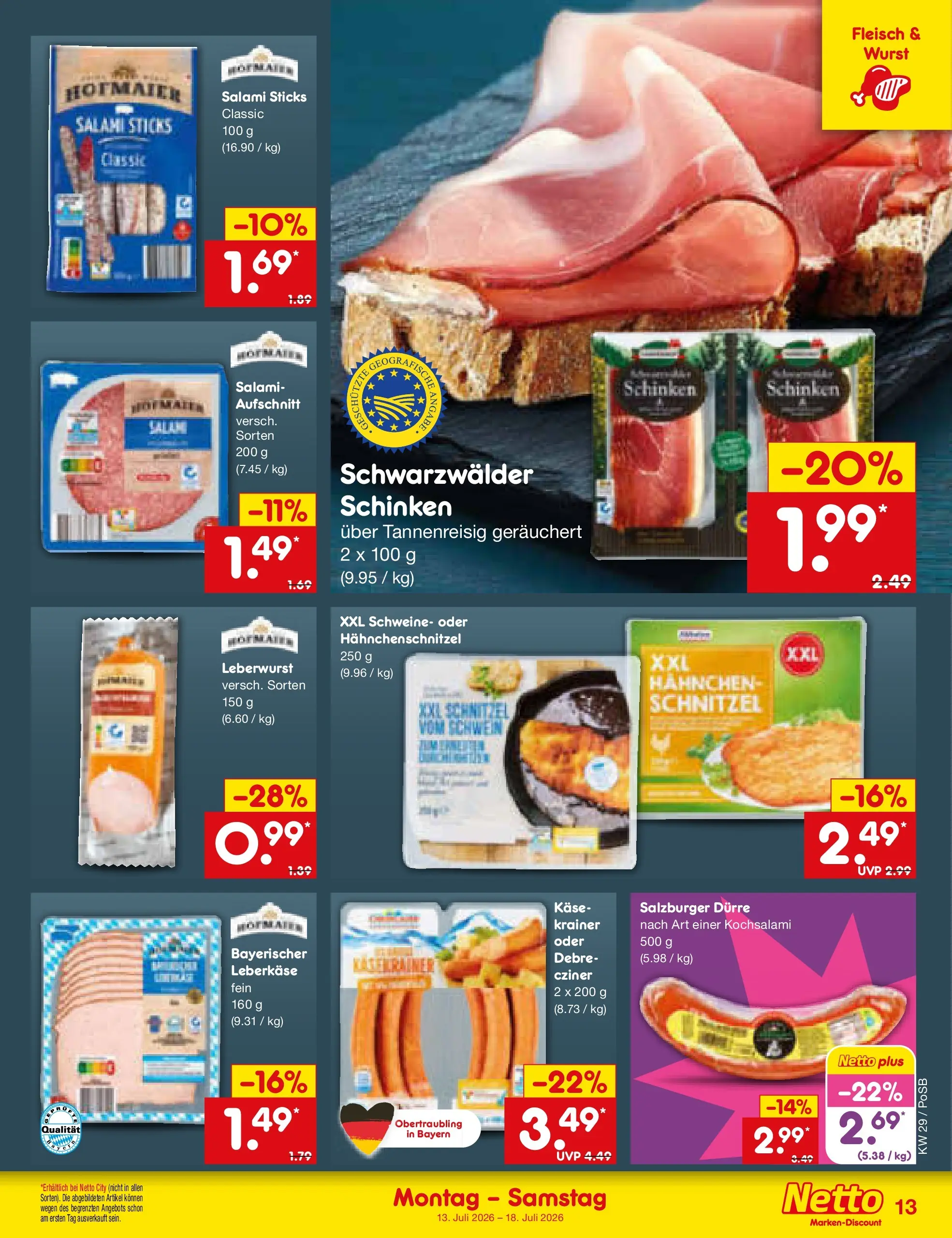 Netto Marken-Discount Prospekt Amberg (ab 13.07.2026) ยป Angebote | Seite: 28 | Produkte: Wรผrstl, Bratwurst, Wurst, Fleisch Netto Marken-Discount Prospekt Amberg (ab 13.07.2026) ยป Angebote | Seite: 28 | Produkte: Wรผrstl, Bratwurst, Wurst, Fleisch