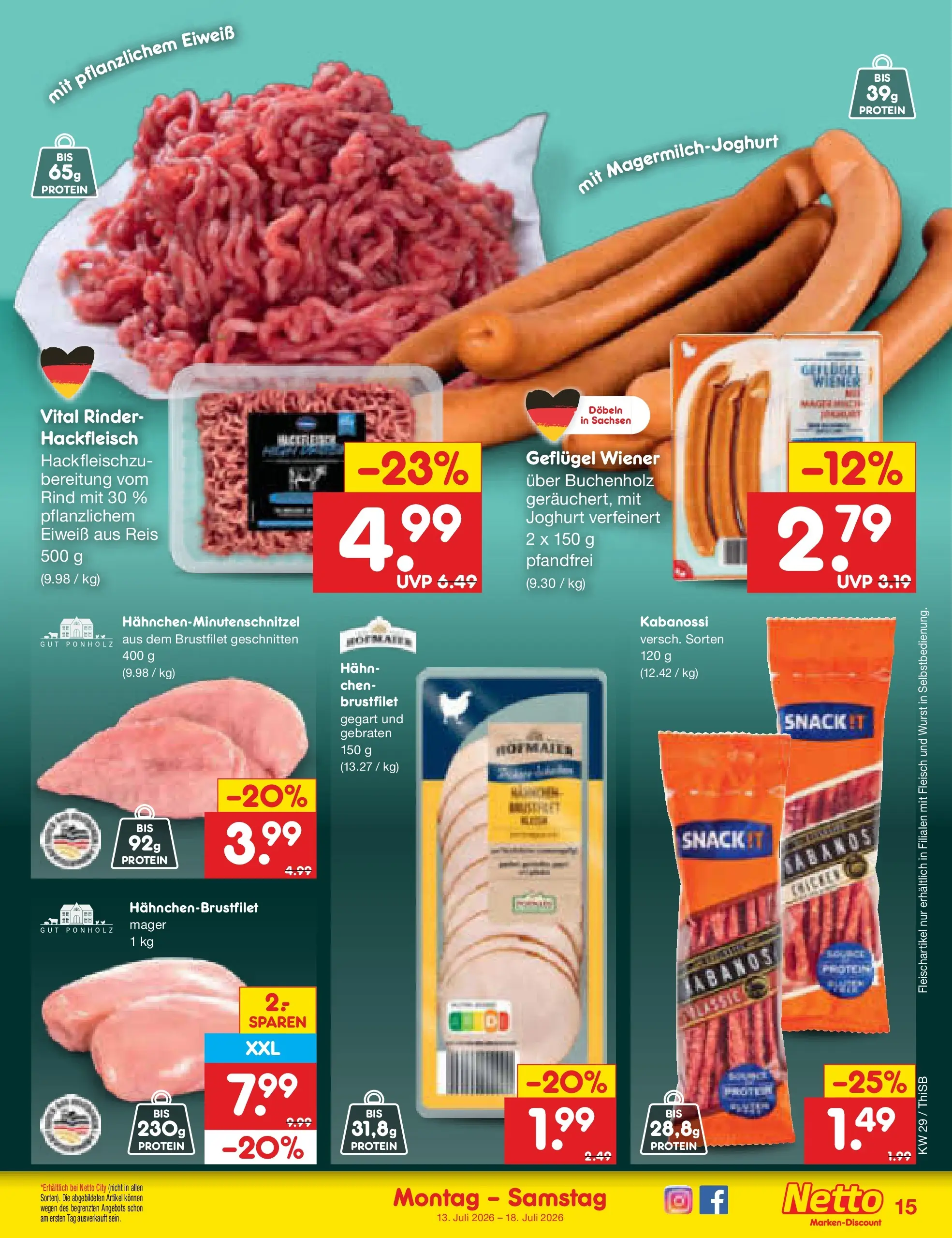 Netto Marken-Discount Prospekt Pirna (ab 13.07.2026) ยป Angebote | Seite: 19 | Produkte: Joghurt, Wurst, Reis, Hackfleisch Netto Marken-Discount Prospekt Pirna (ab 13.07.2026) ยป Angebote | Seite: 19 | Produkte: Joghurt, Wurst, Reis, Hackfleisch