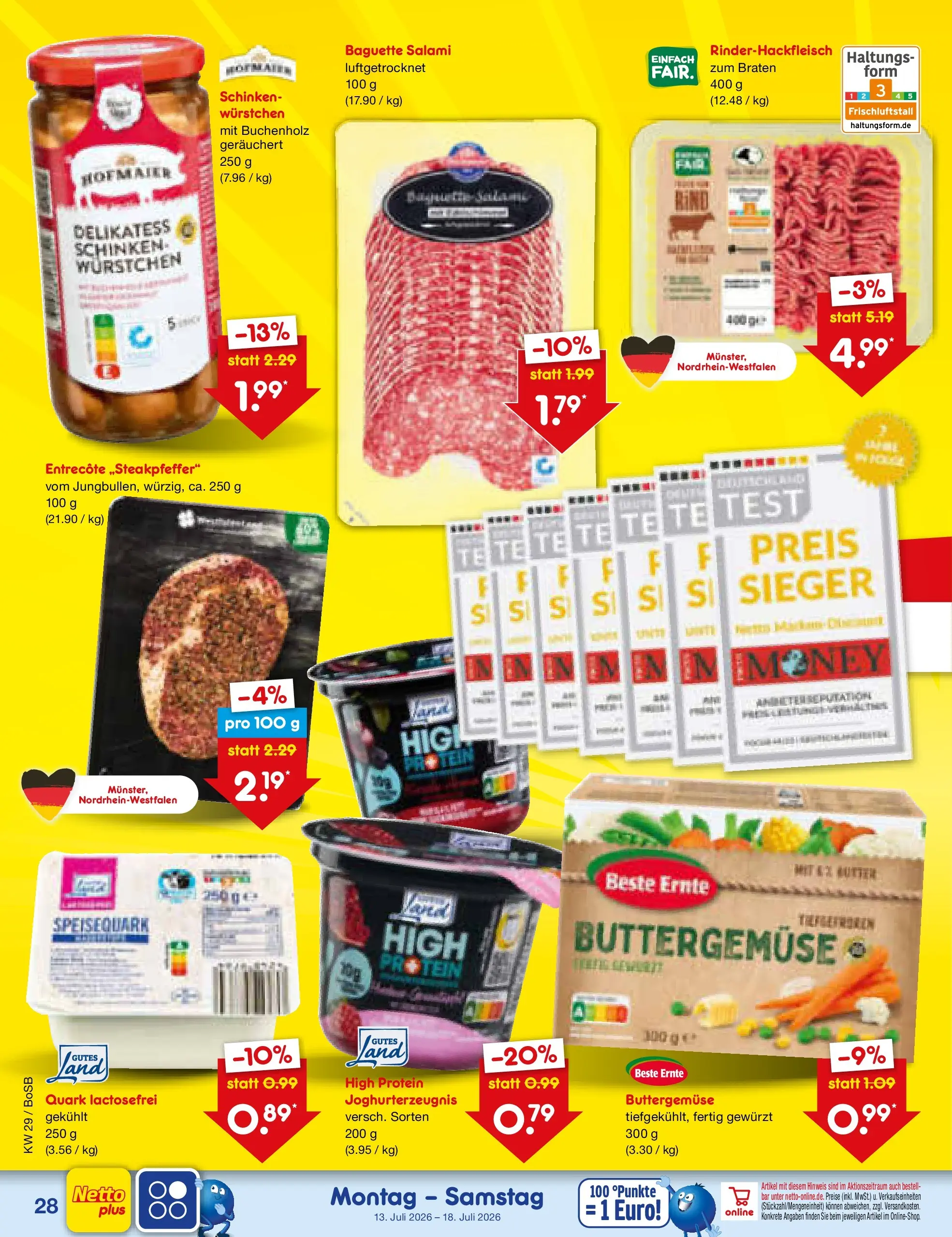 Netto Marken-Discount Prospekt Bochum (ab 13.07.2026) ยป Angebote | Seite: 38 | Produkte: Quark, Salami, Schinken, Speisequark Netto Marken-Discount Prospekt Bochum (ab 13.07.2026) ยป Angebote | Seite: 38 | Produkte: Quark, Salami, Schinken, Speisequark