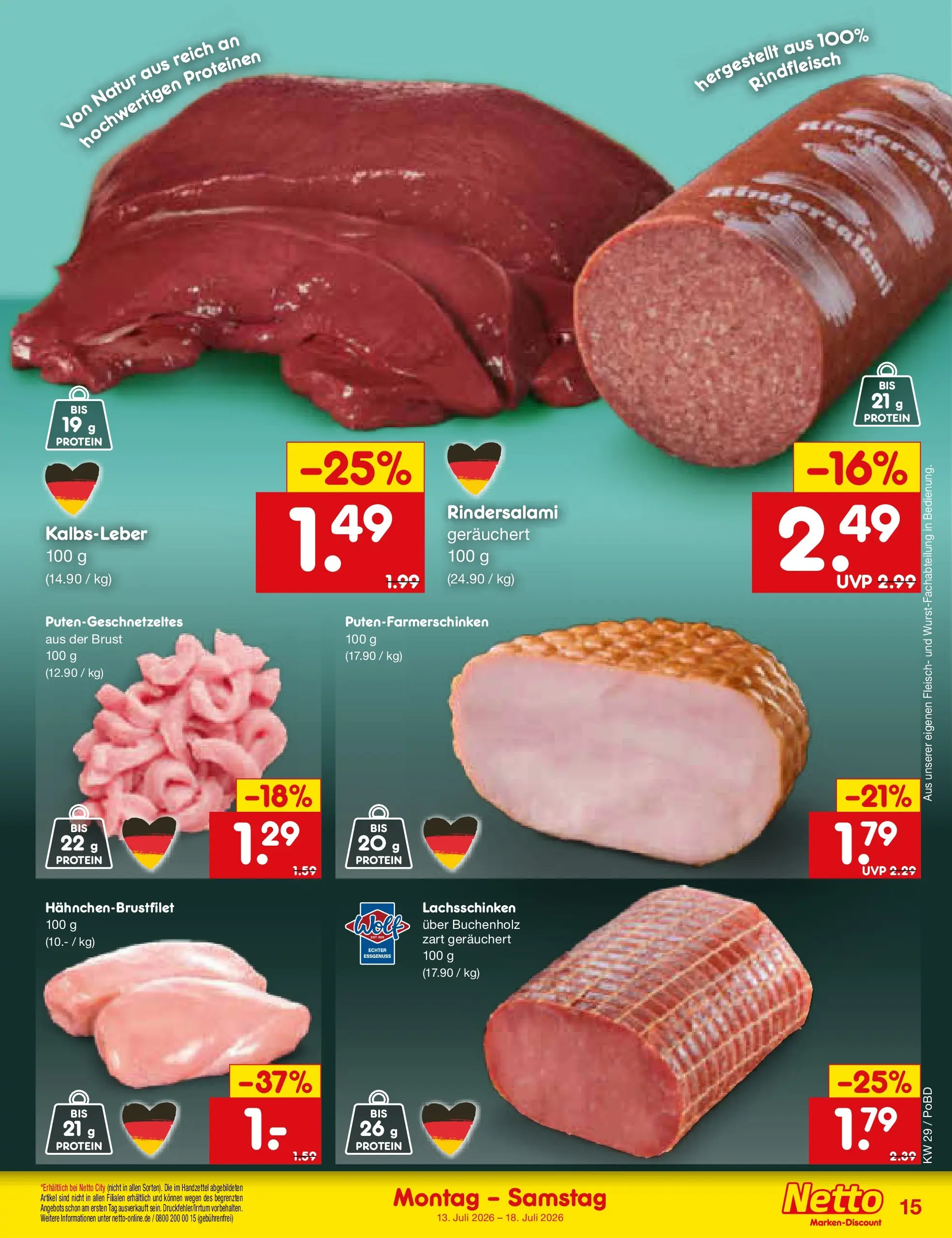 Netto Marken-Discount Prospekt Selb (ab 13.07.2026) ยป Angebote | Seite: 19 | Produkte: Kalbsleber, Rindfleisch, Fleisch Netto Marken-Discount Prospekt Selb (ab 13.07.2026) ยป Angebote | Seite: 19 | Produkte: Kalbsleber, Rindfleisch, Fleisch