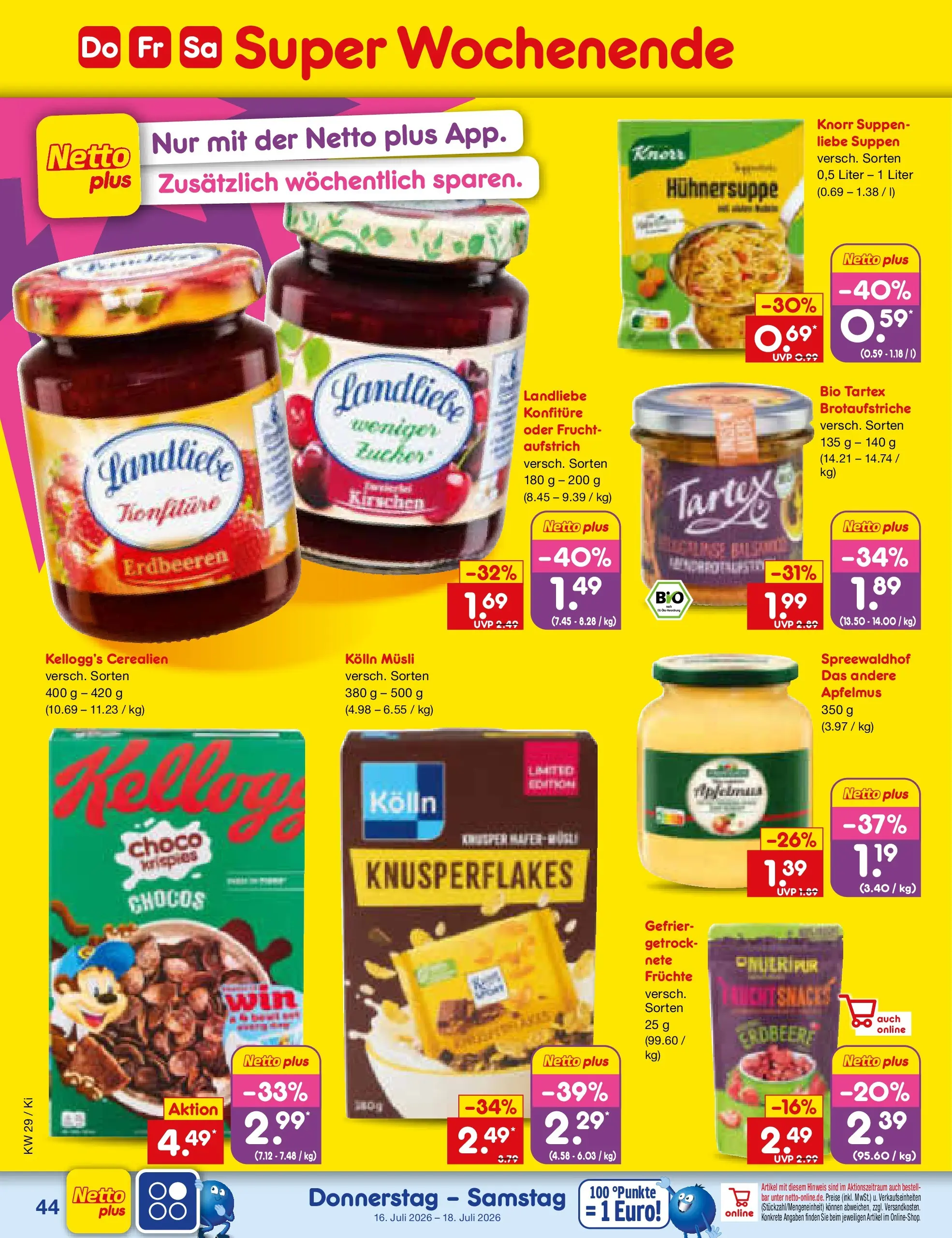 Netto Marken-Discount Prospekt Mistelbach (ab 13.07.2026) ยป Angebote | Seite: 64 | Produkte: Kolln, Kolln musli, Kellogg's, Erdbeeren Netto Marken-Discount Prospekt Mistelbach (ab 13.07.2026) ยป Angebote | Seite: 64 | Produkte: Kolln, Kolln musli, Kellogg's, Erdbeeren