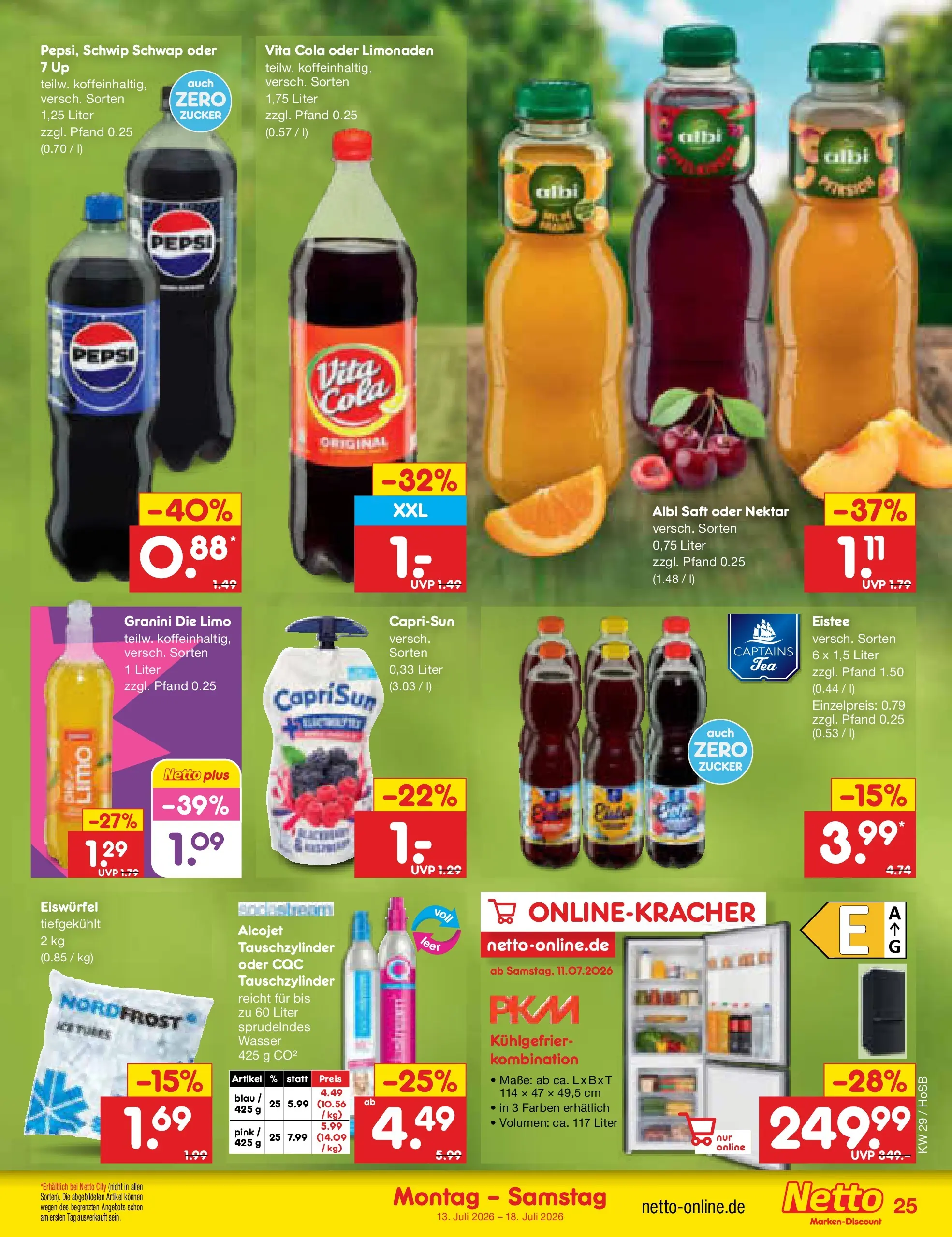 Netto Marken-Discount Prospekt Hannover (ab 13.07.2026) ยป Angebote | Seite: 33 | Produkte: Wasser, Zucker, Vita cola, Granini die limo Netto Marken-Discount Prospekt Hannover (ab 13.07.2026) ยป Angebote | Seite: 33 | Produkte: Wasser, Zucker, Vita cola, Granini die limo