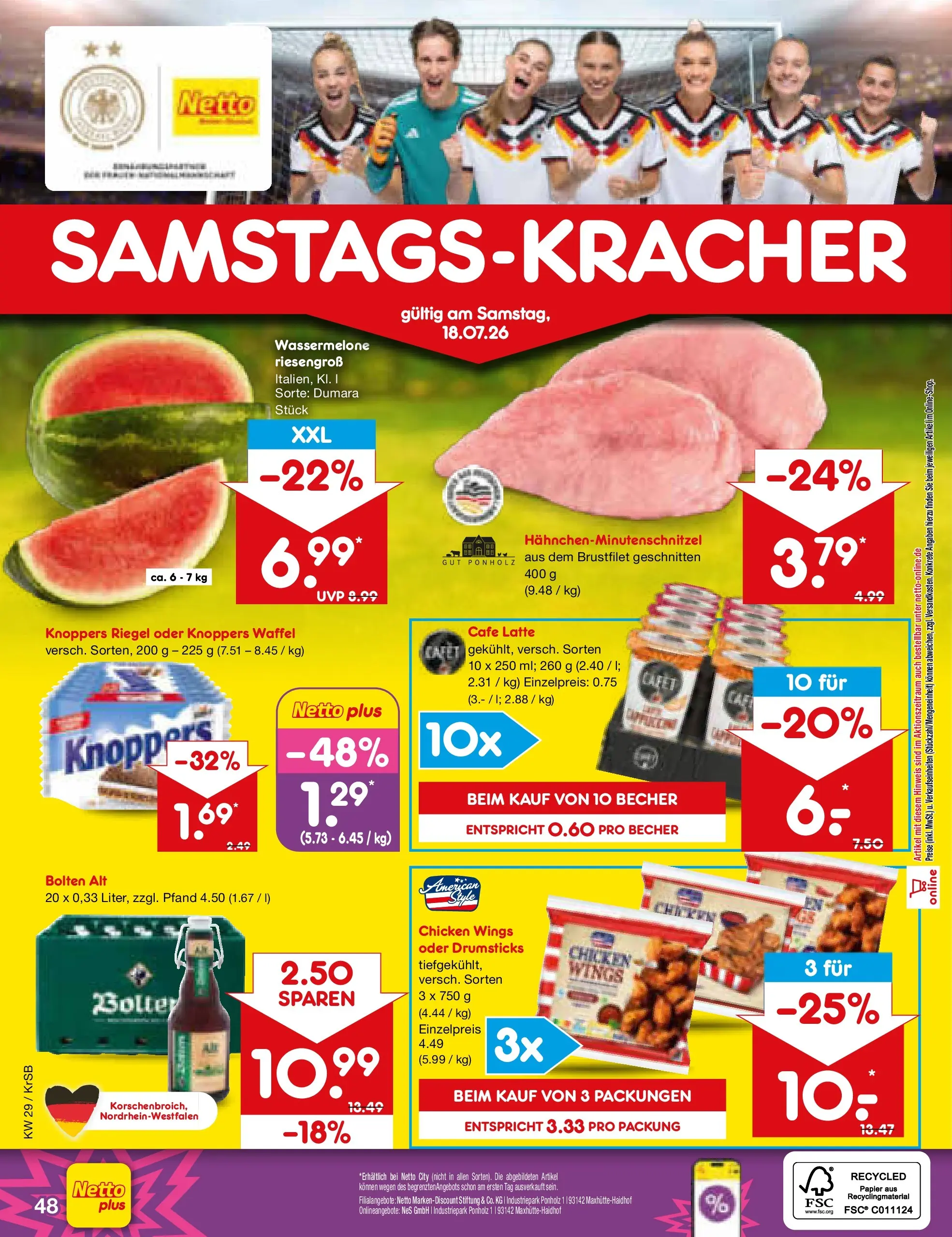 Netto Marken-Discount Prospekt Baesweiler (ab 13.07.2026) » Angebote | Seite: 70 | Produkte: Knoppers, Wassermelone