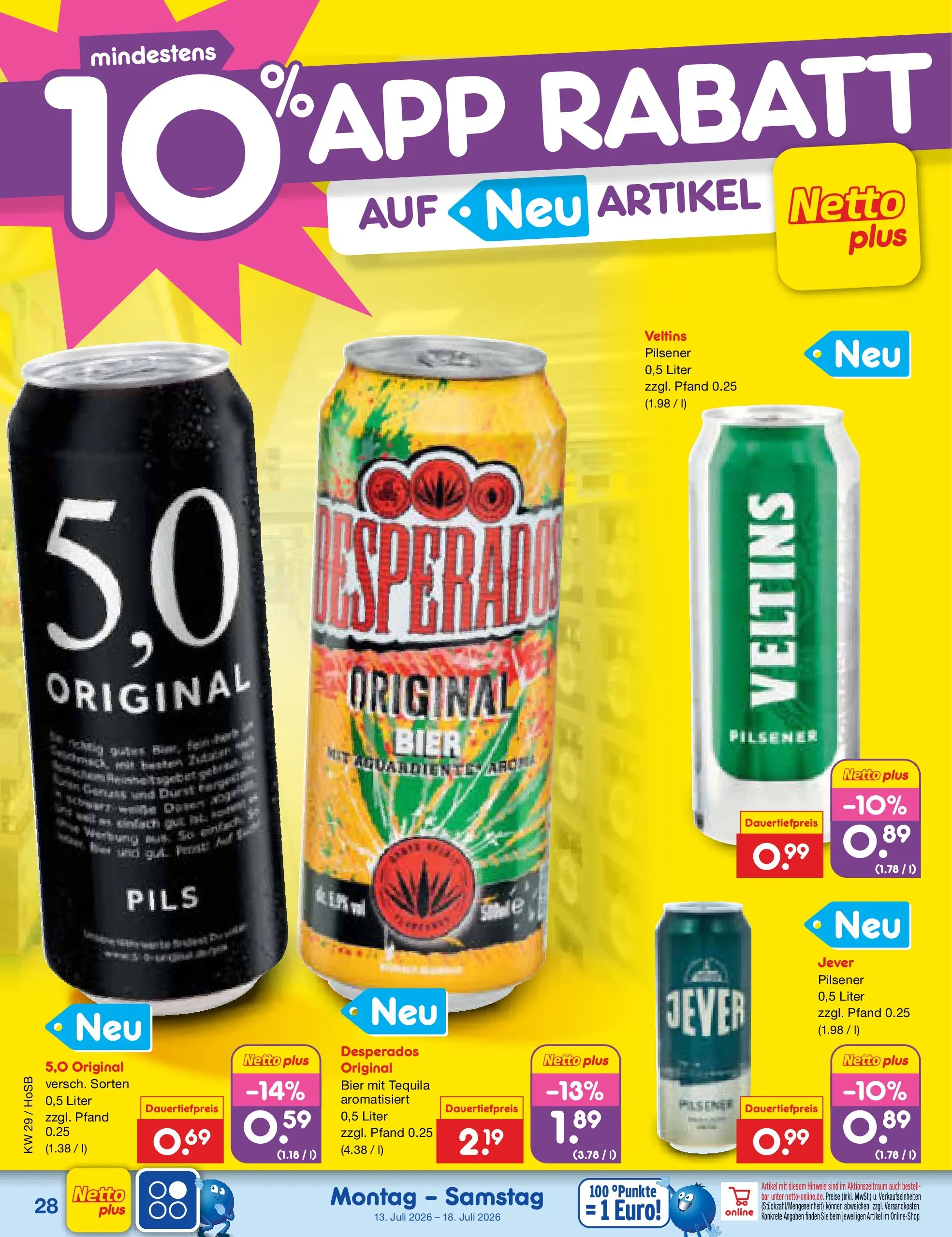 Netto Marken-Discount Prospekt Hannover (ab 13.07.2026) ยป Angebote | Seite: 38 | Produkte: Pils, Tequila, Jever, Desperados Netto Marken-Discount Prospekt Hannover (ab 13.07.2026) ยป Angebote | Seite: 38 | Produkte: Pils, Tequila, Jever, Desperados