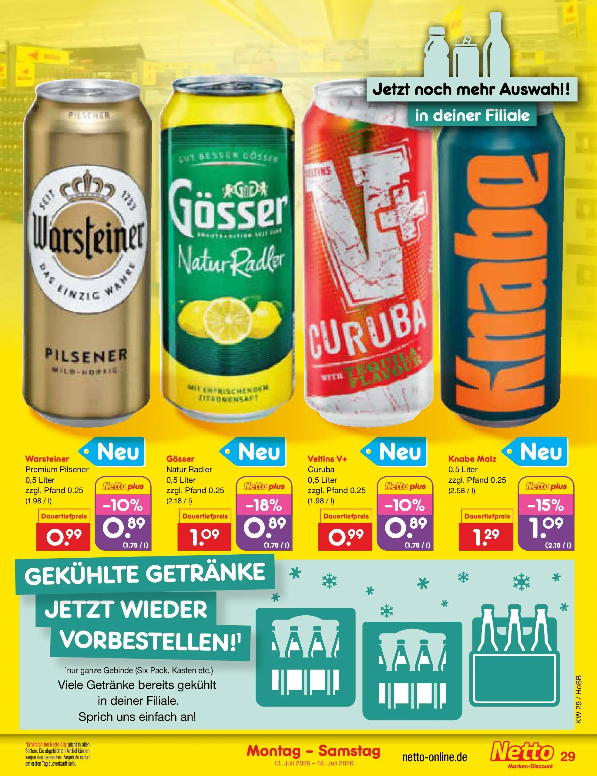 Netto Marken-Discount Prospekt Hannover (ab 13.07.2026) ยป Angebote | Seite: 39 | Produkte: Radler, Warsteiner, Veltins Netto Marken-Discount Prospekt Hannover (ab 13.07.2026) ยป Angebote | Seite: 39 | Produkte: Radler, Warsteiner, Veltins
