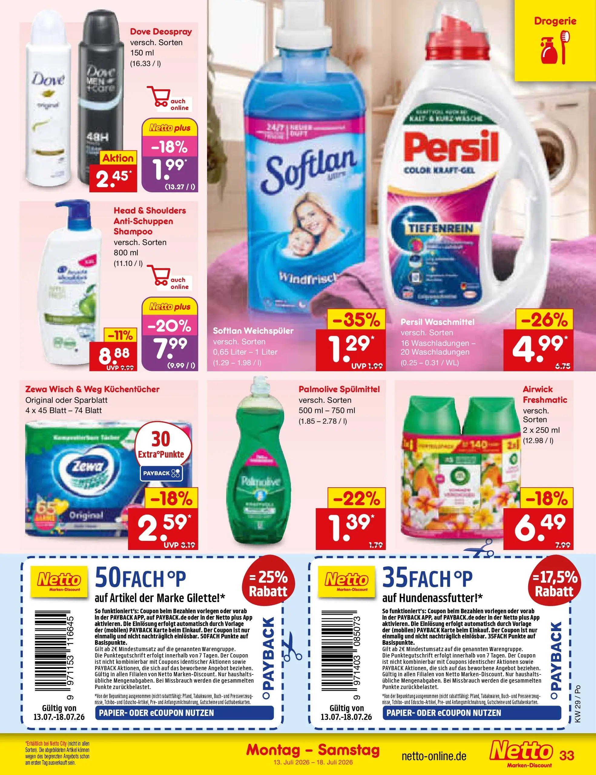 Netto Marken-Discount Prospekt Selb (ab 13.07.2026) ยป Angebote | Seite: 47 | Produkte: Shampoo, Weichspรผler, Waschmittel, Persil Netto Marken-Discount Prospekt Selb (ab 13.07.2026) ยป Angebote | Seite: 47 | Produkte: Shampoo, Weichspรผler, Waschmittel, Persil