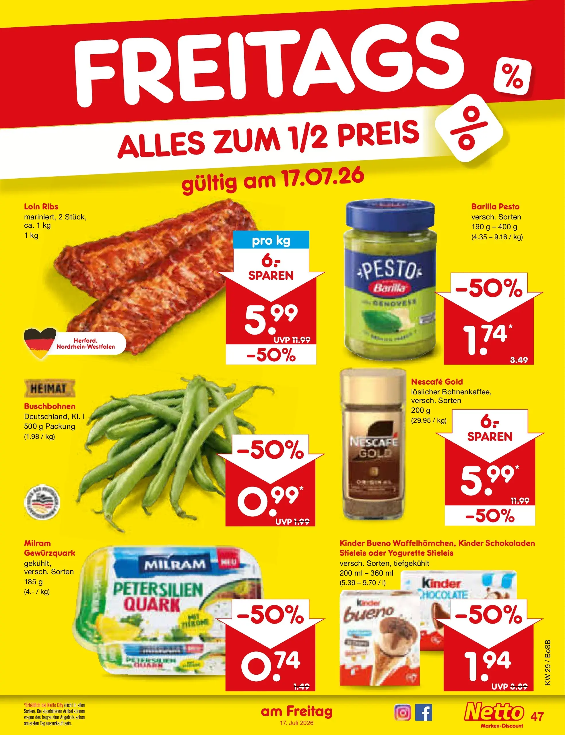 Netto Marken-Discount Prospekt Bochum (ab 13.07.2026) ยป Angebote | Seite: 69 | Produkte: Nescafe, Yogurette, Barilla pesto, Kinder bueno Netto Marken-Discount Prospekt Bochum (ab 13.07.2026) ยป Angebote | Seite: 69 | Produkte: Nescafe, Yogurette, Barilla pesto, Kinder bueno