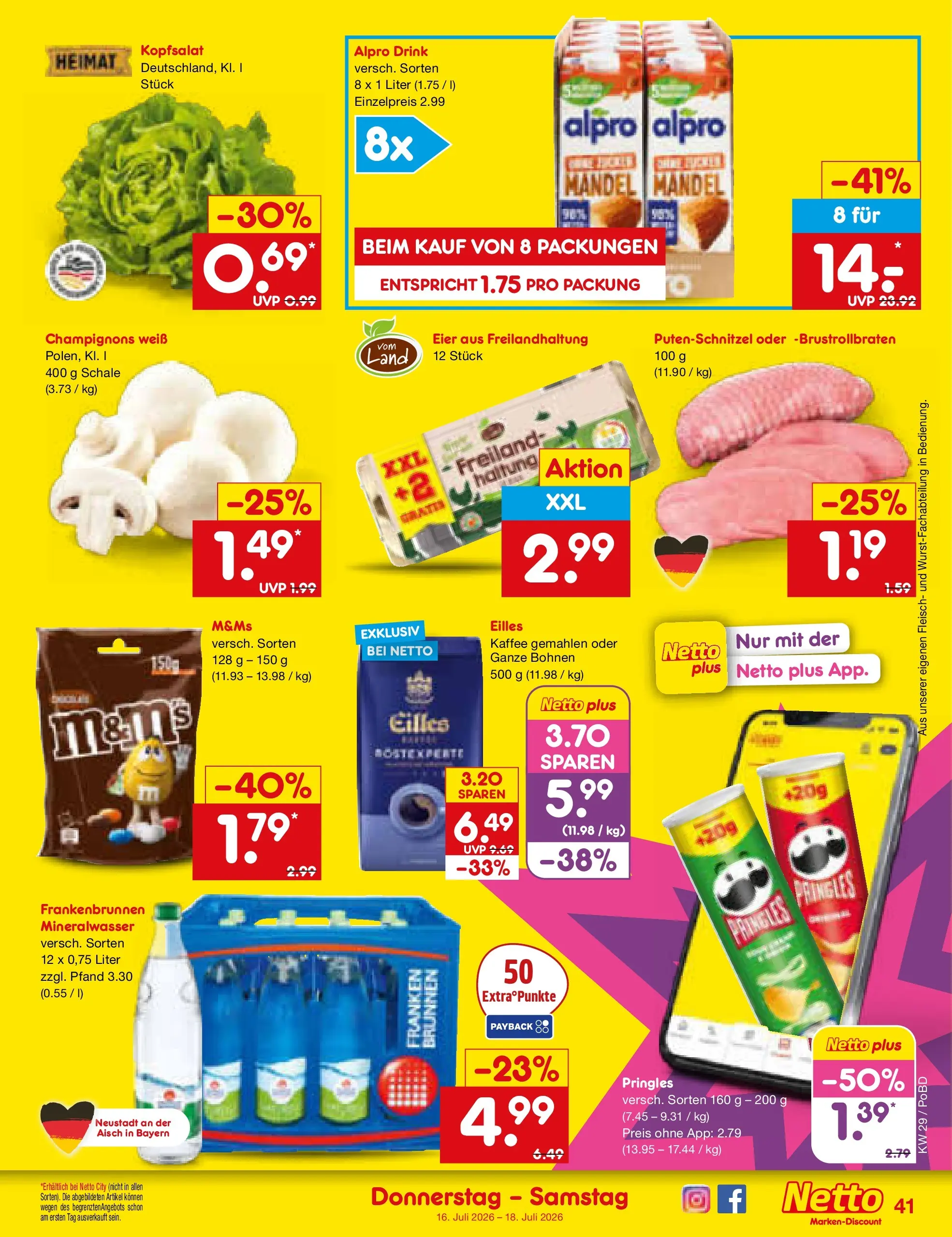 Netto Marken-Discount Prospekt Selb (ab 13.07.2026) ยป Angebote | Seite: 59 | Produkte: Eier, Kaffee, Alpro, Fleisch Netto Marken-Discount Prospekt Selb (ab 13.07.2026) ยป Angebote | Seite: 59 | Produkte: Eier, Kaffee, Alpro, Fleisch
