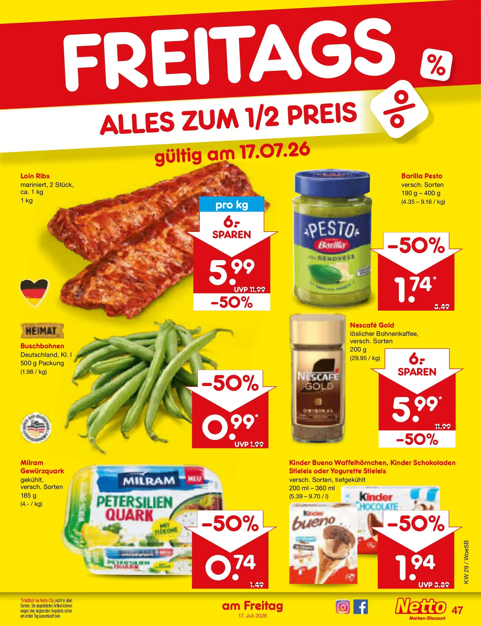 Netto Marken-Discount Prospekt Leonberg (ab 13.07.2026) ยป Angebote | Seite: 69 | Produkte: Quark, Yogurette, Barilla pesto, Milram Netto Marken-Discount Prospekt Leonberg (ab 13.07.2026) ยป Angebote | Seite: 69 | Produkte: Quark, Yogurette, Barilla pesto, Milram
