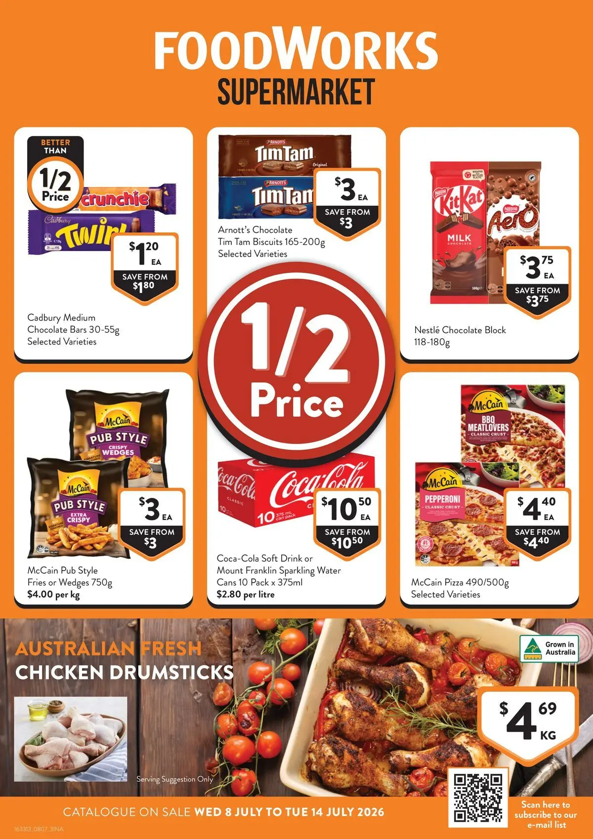Deals - Supermarket - 07/07/2026 > weekly / monthly specials | Page: 1 | Products: Chocolate, Chicken, Coca Cola, Biscuits