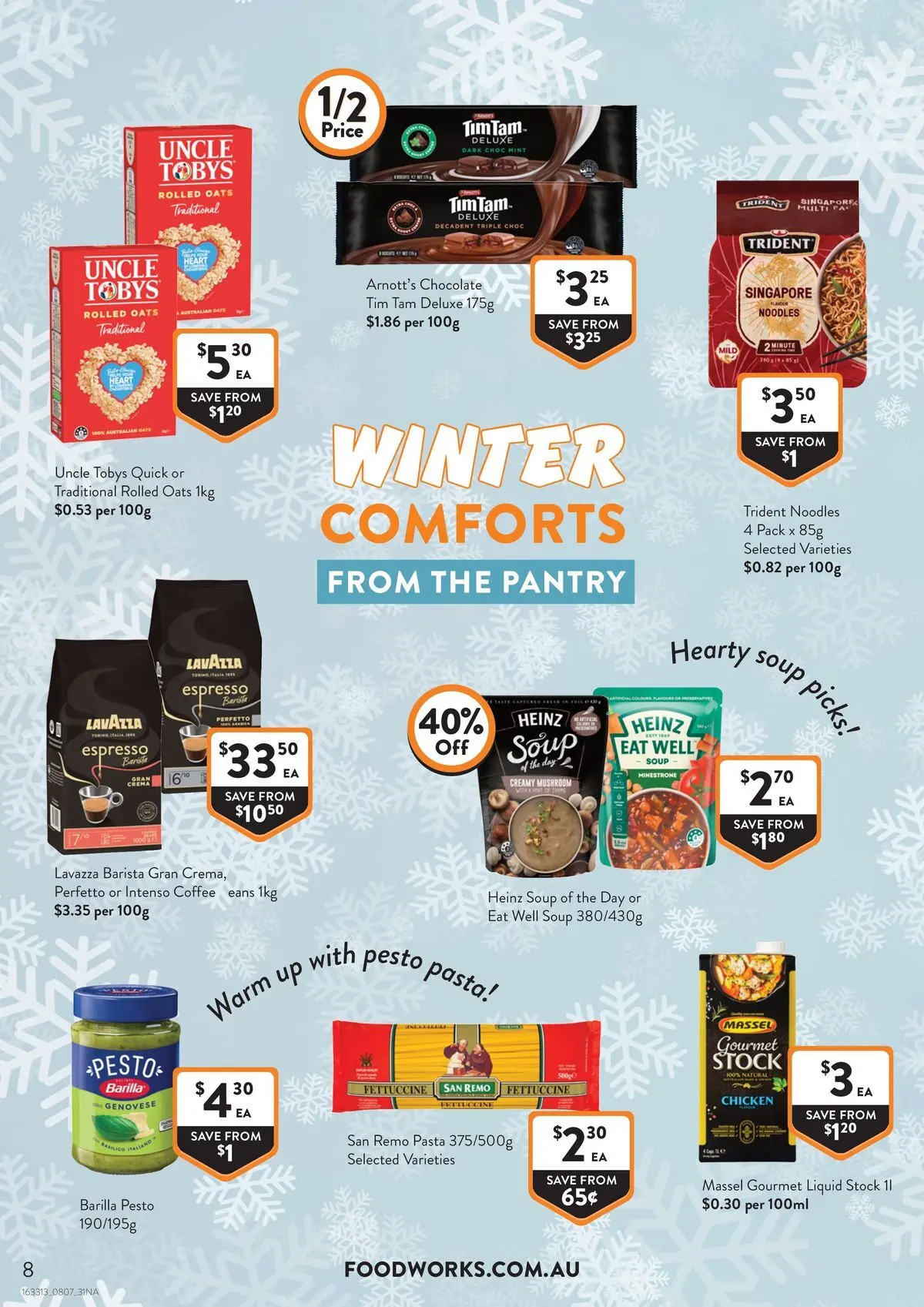 Deals - Supermarket - 07/07/2026 > weekly / monthly specials | Page: 8 | Products: Coffee, Oats, Pasta, Soup