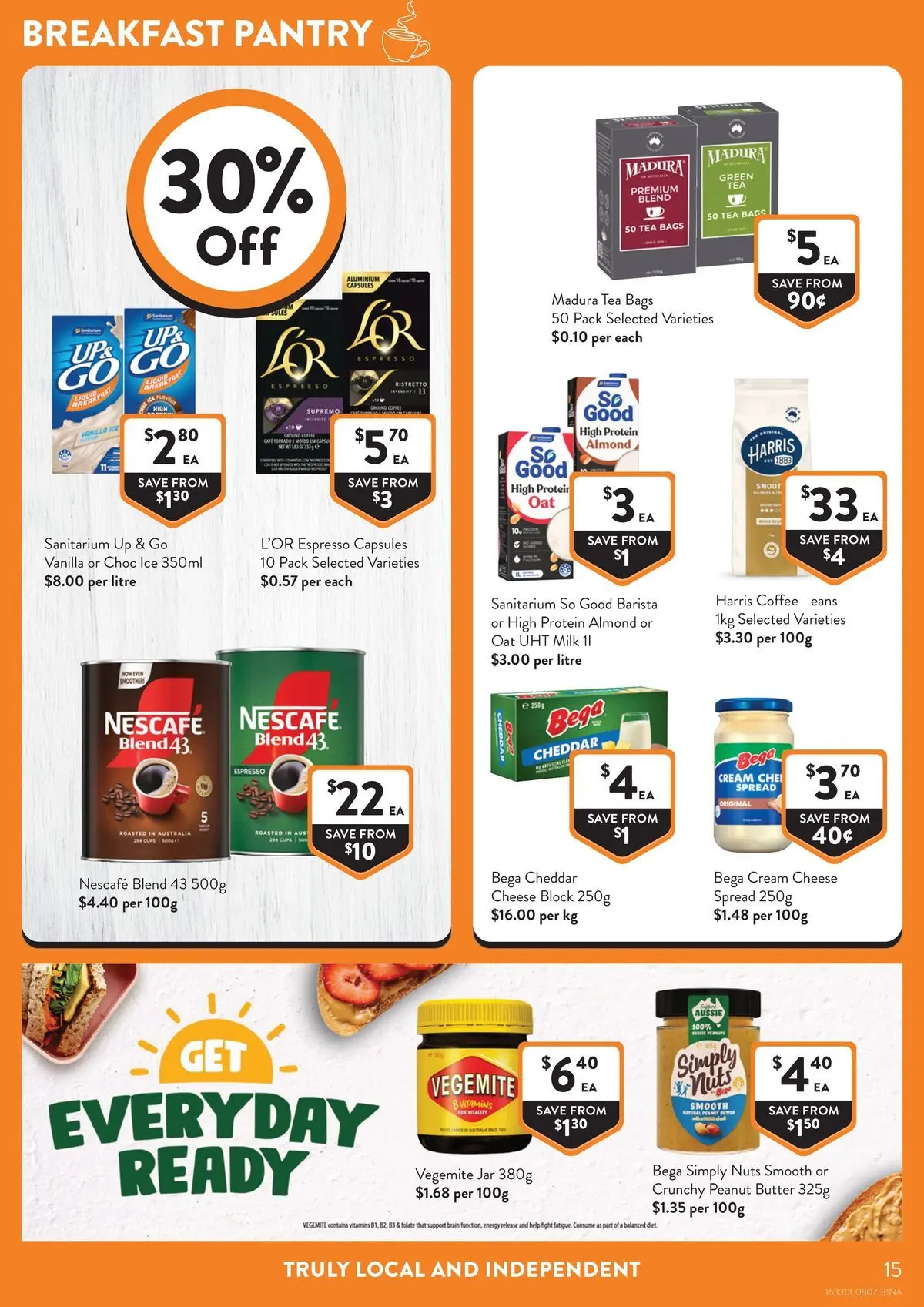 Deals - Supermarket - 07/07/2026 > weekly / monthly specials | Page: 15 | Products: Cheese, Tea, Cream, Nescafe