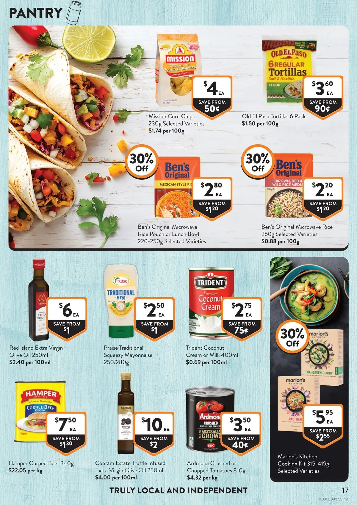 Deals - Supermarket - 07/07/2026 > weekly / monthly specials | Page: 17 | Products: Curry, Milk, Olive oil, Microwave