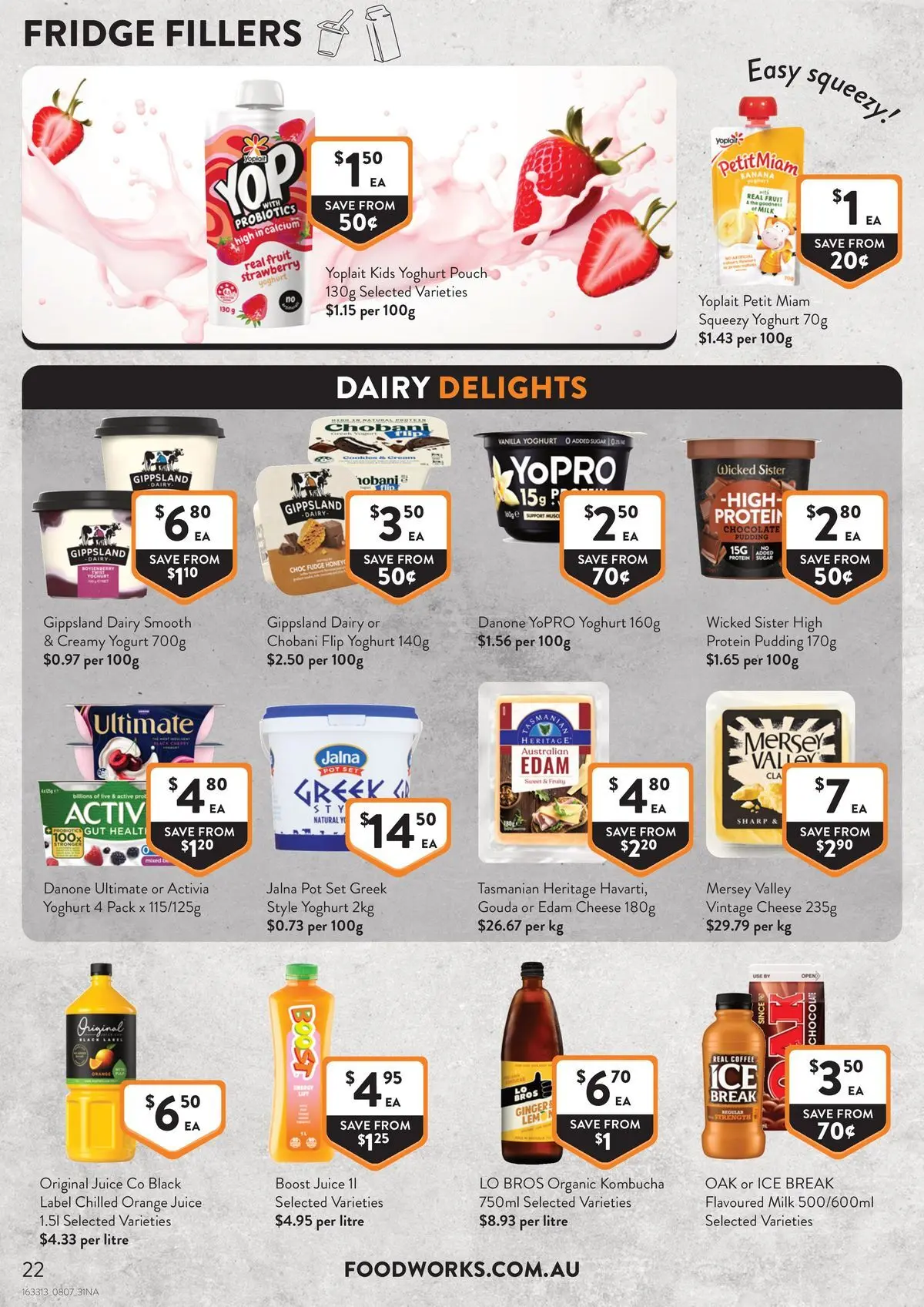 Deals - Supermarket - 07/07/2026 > weekly / monthly specials | Page: 22 | Products: Milk, Dairy, Yoghurt, Sugar