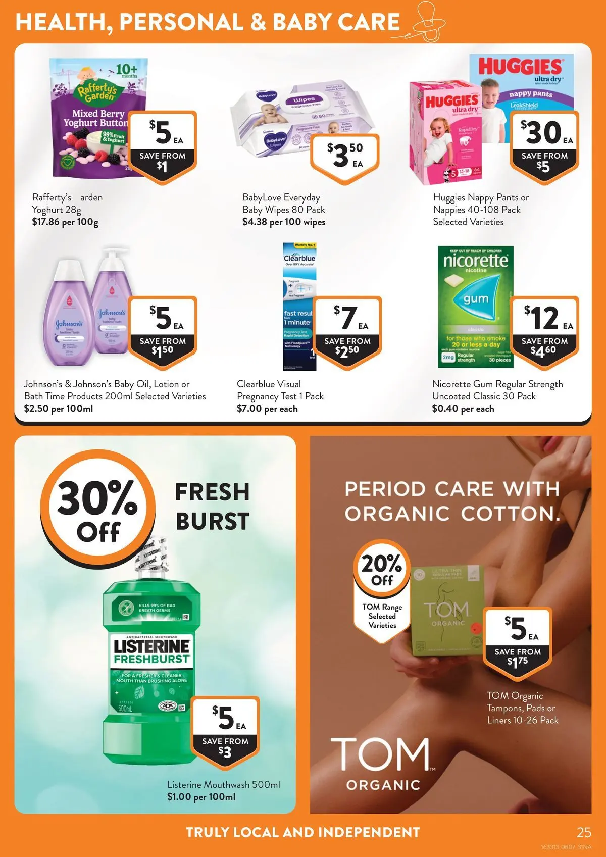 Deals - Supermarket - 07/07/2026 > weekly / monthly specials | Page: 25 | Products: Bath, Gum, Nappies, Pants