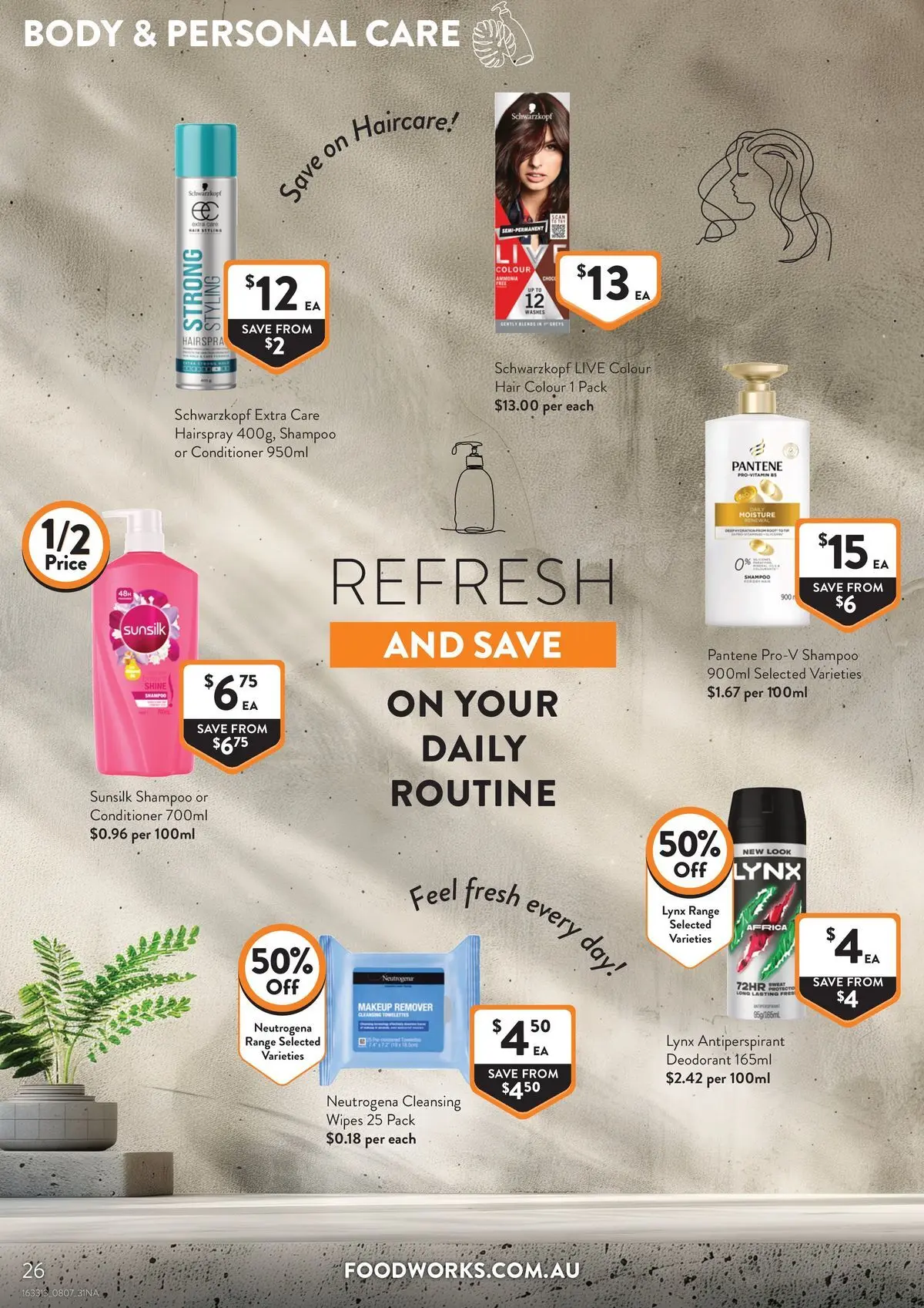 Deals - Supermarket - 07/07/2026 > weekly / monthly specials | Page: 26 | Products: Conditioner, Makeup, Deodorant, Antiperspirant