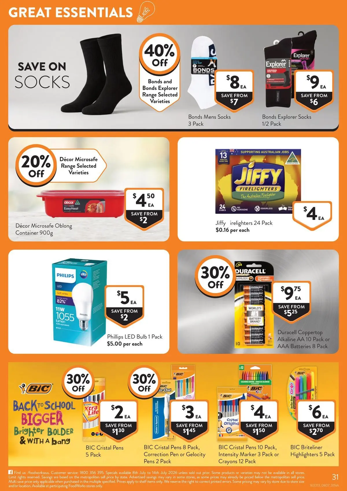 Deals - Supermarket - 07/07/2026 > weekly / monthly specials | Page: 31 | Products: Shelf, Decor, Battery, Bulb