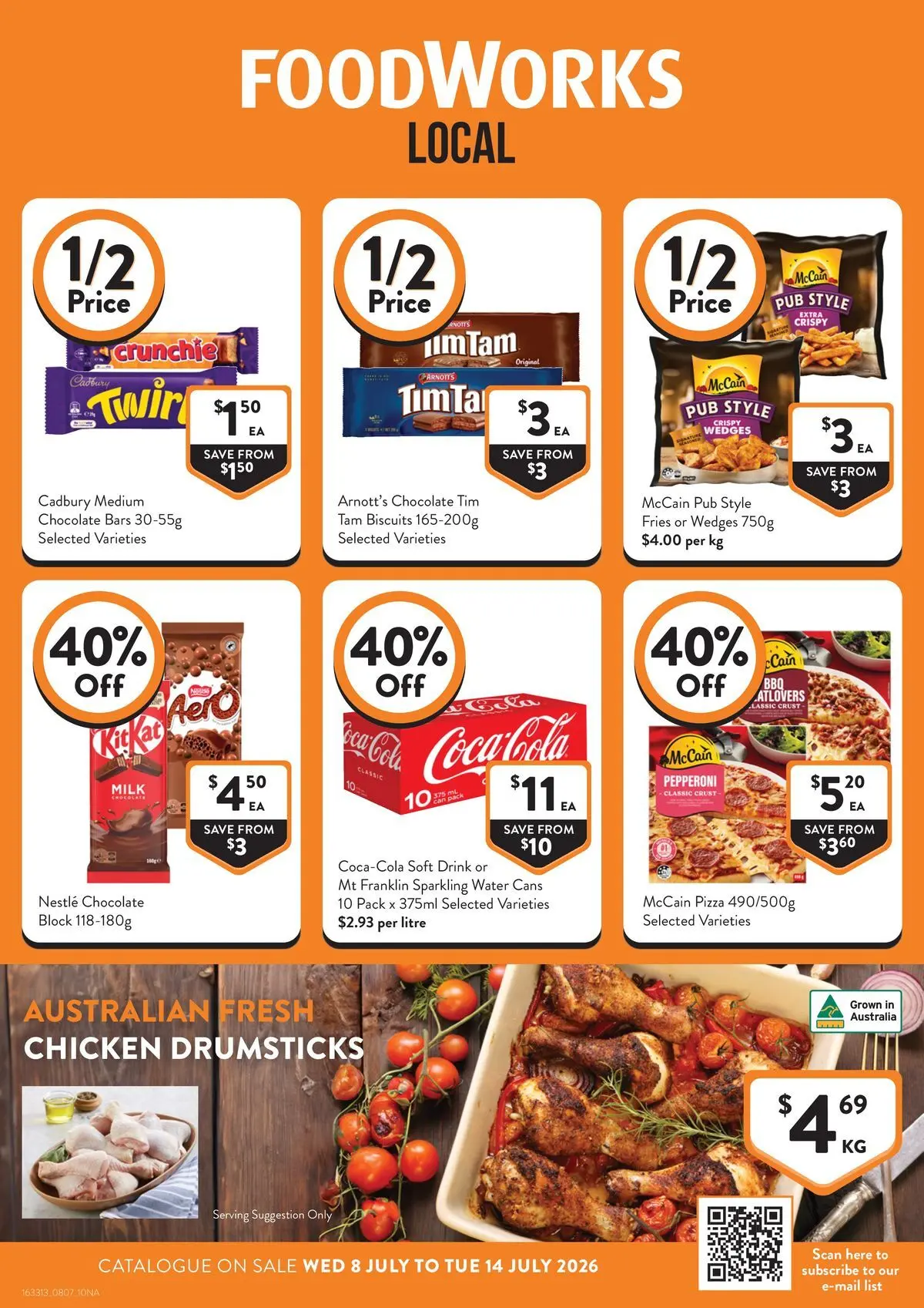 Deals - Local - 07/07/2026 > weekly / monthly specials | Page: 1 | Products: Chocolate, Chicken, Biscuits, Water