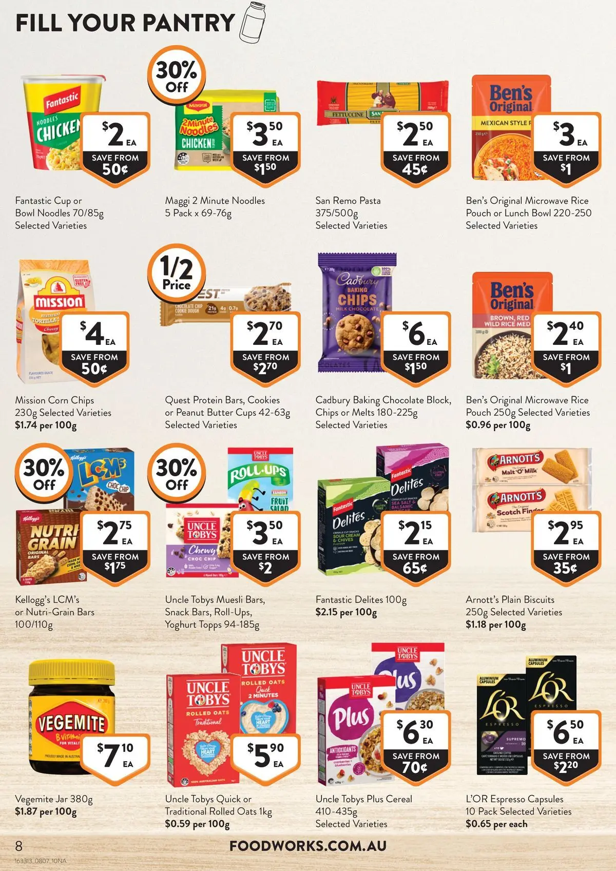 Deals - Local - 07/07/2026 > weekly / monthly specials | Page: 8 | Products: Cups, Milk, Salt, Vegemite