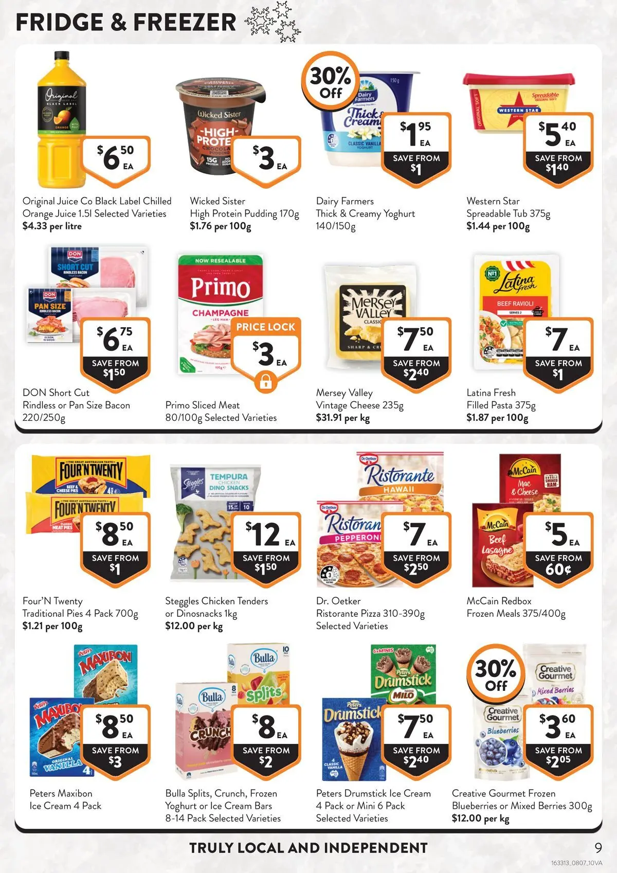 Deals - Local - 07/07/2026 > weekly / monthly specials | Page: 9 | Products: Dairy, Cheese, Pies, Fridge