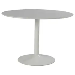 Esstisch 110/110/76 cm Nachbildung Metall, Holzwerkstoff rund Wei&szlig;